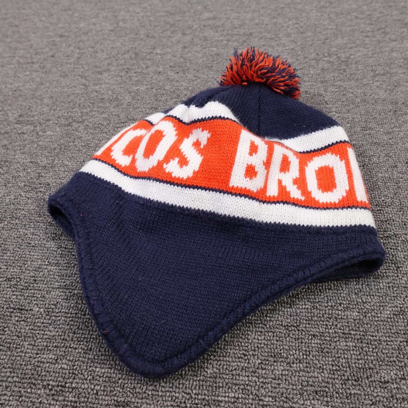 Denver Broncos Hat Beanie Mens One Size Blue NFL Football Earflap Pom Knit '47 - Thumbnail 2