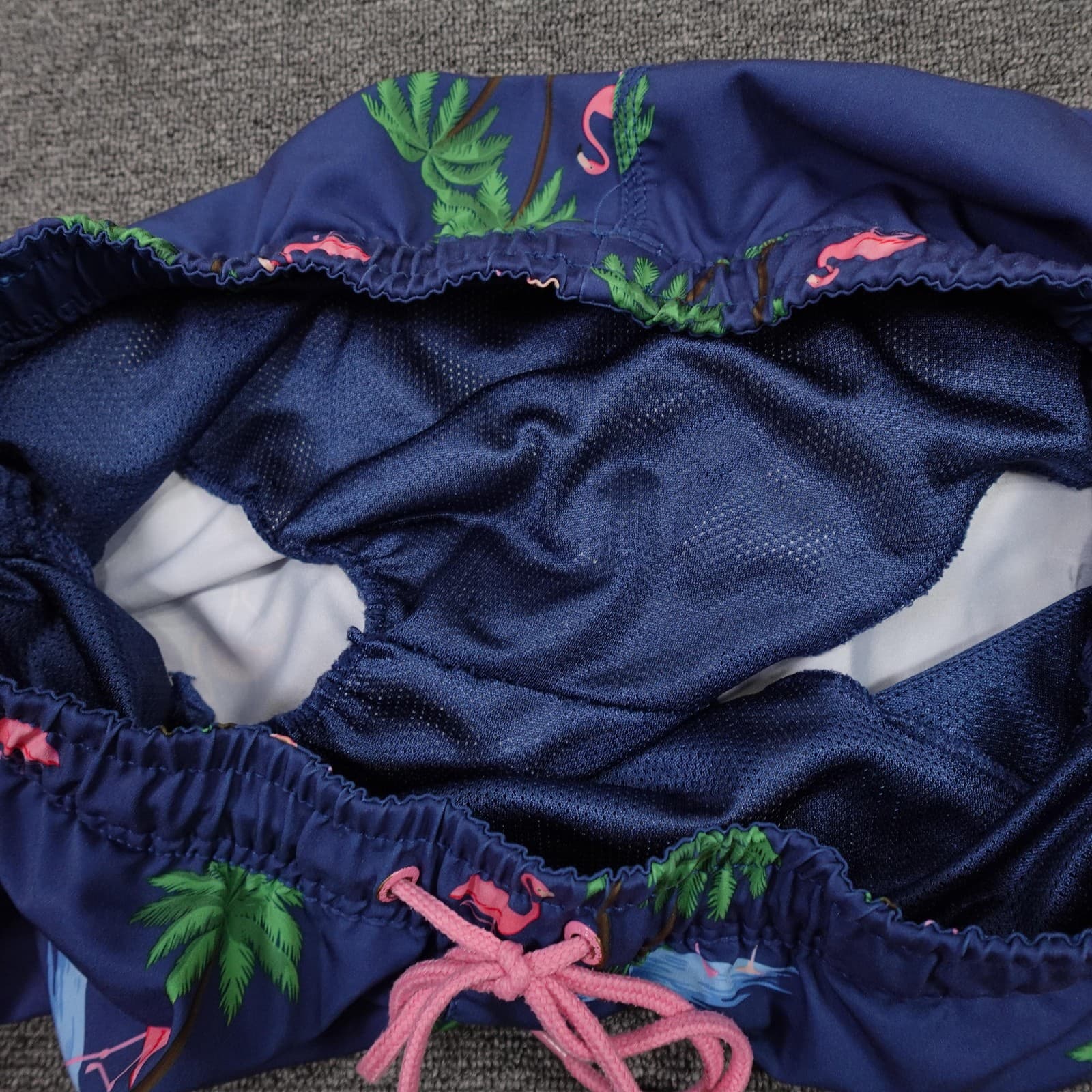 Sperry Swim Shorts Mens Large Blue Flamingo Palm Tree Tropical Print Lined - Thumbnail 5