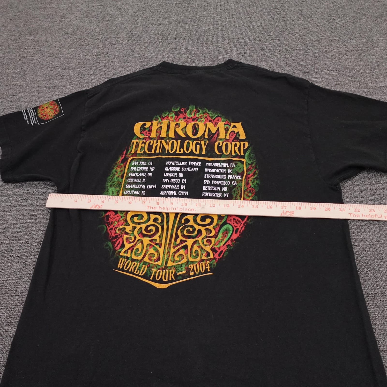 Vintage Chroma Technology Corp Shirt Mens Large World Tour 2004 Graphic Tee - Thumbnail 5
