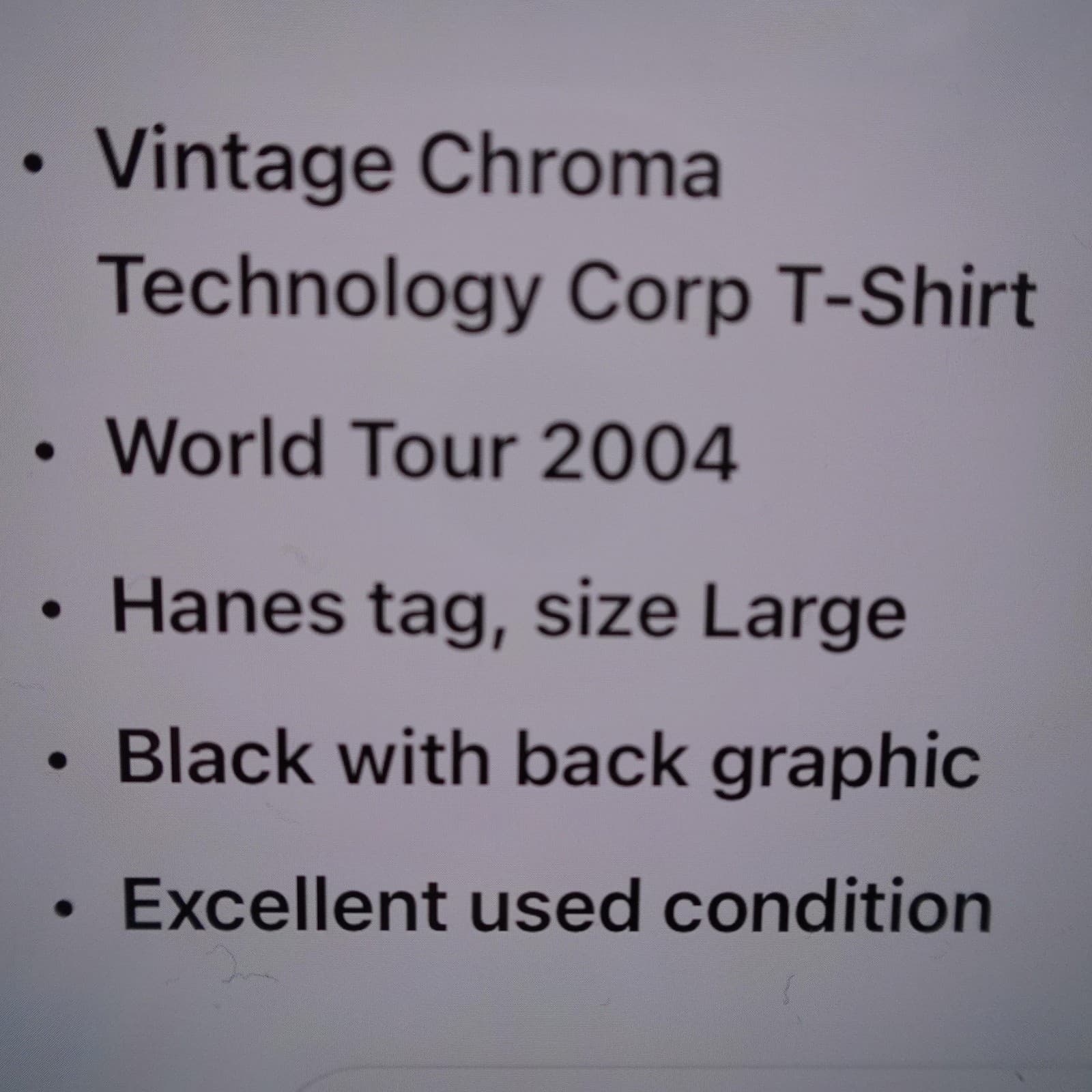 Vintage Chroma Technology Corp Shirt Mens Large World Tour 2004 Graphic Tee - Thumbnail 7