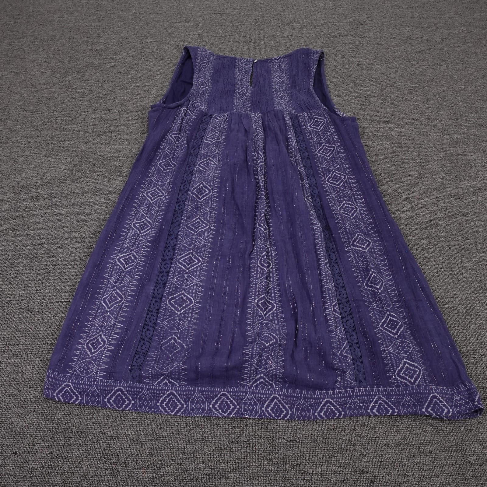 Letarte Dress Womens Medium Purple Embroidered Sleeveless Boho Beach Festival - Thumbnail 6