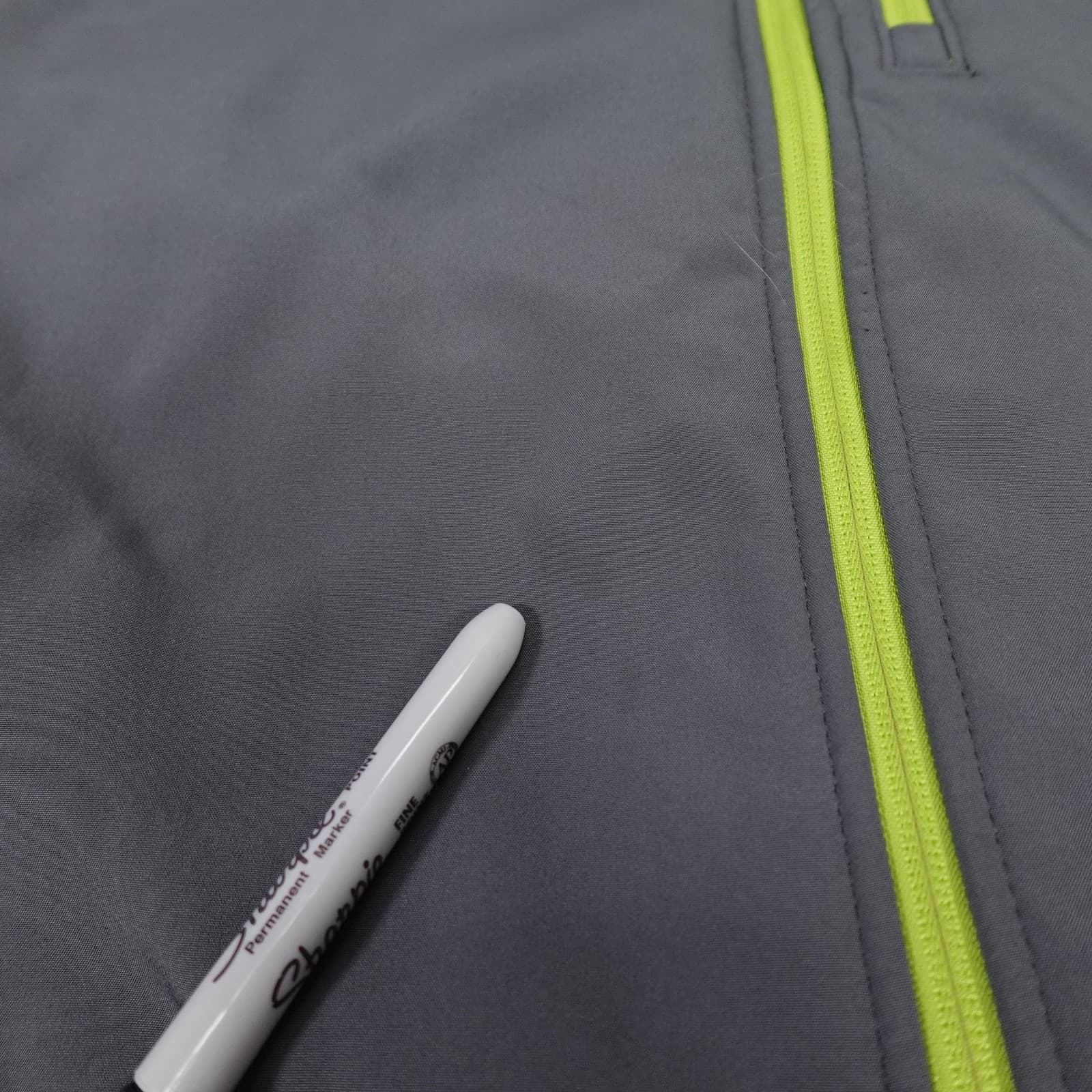 Orvis Jacket Mens 2XL Gray Trout Bum Softshell Full Zip Fleece Lined Hiking - Thumbnail 2