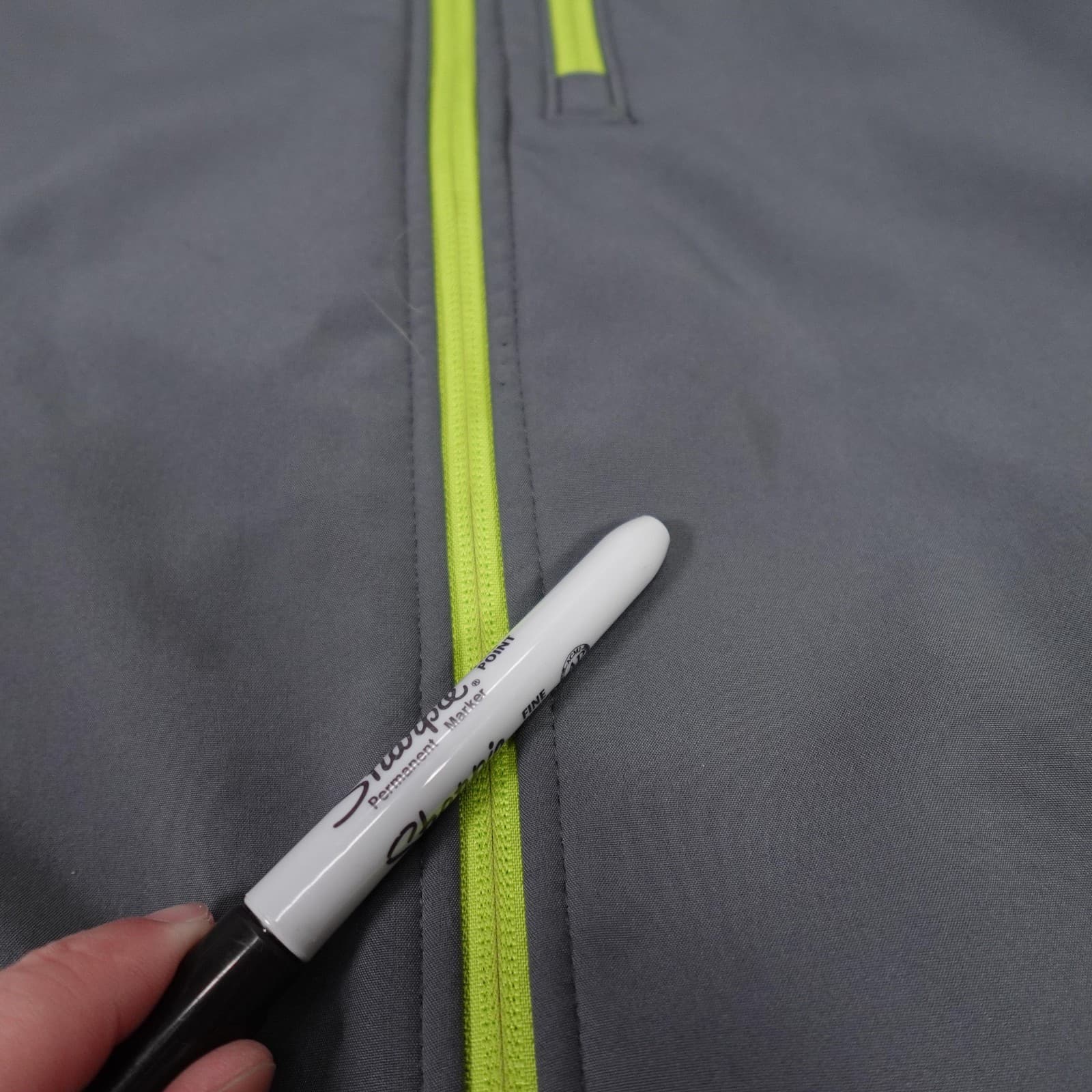 Orvis Jacket Mens 2XL Gray Trout Bum Softshell Full Zip Fleece Lined Hiking - Thumbnail 3
