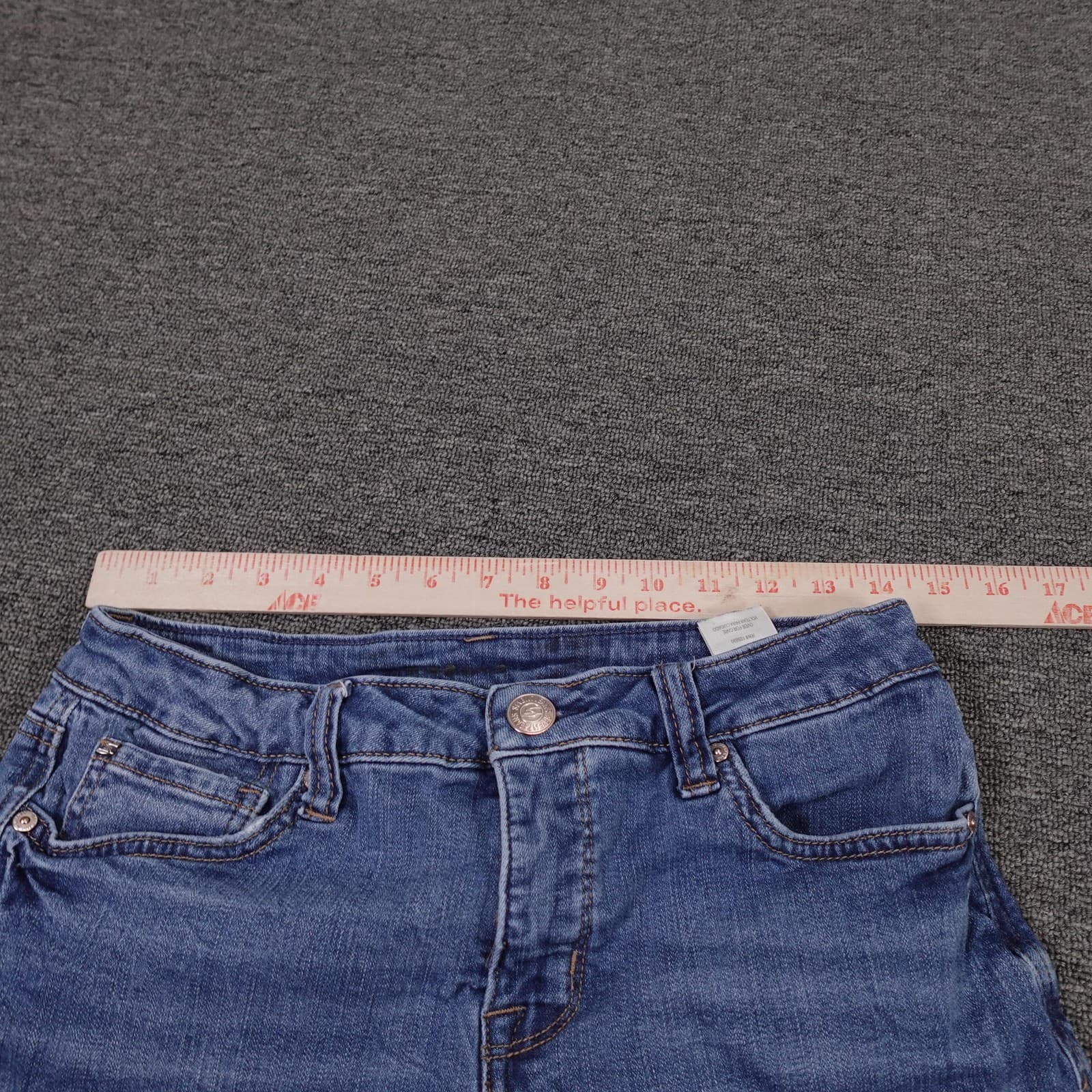 Seven7 Shorts Womens 6 Blue Denim Cutoff Raw Hem Stretch 5 Pocket Casual - Thumbnail 8