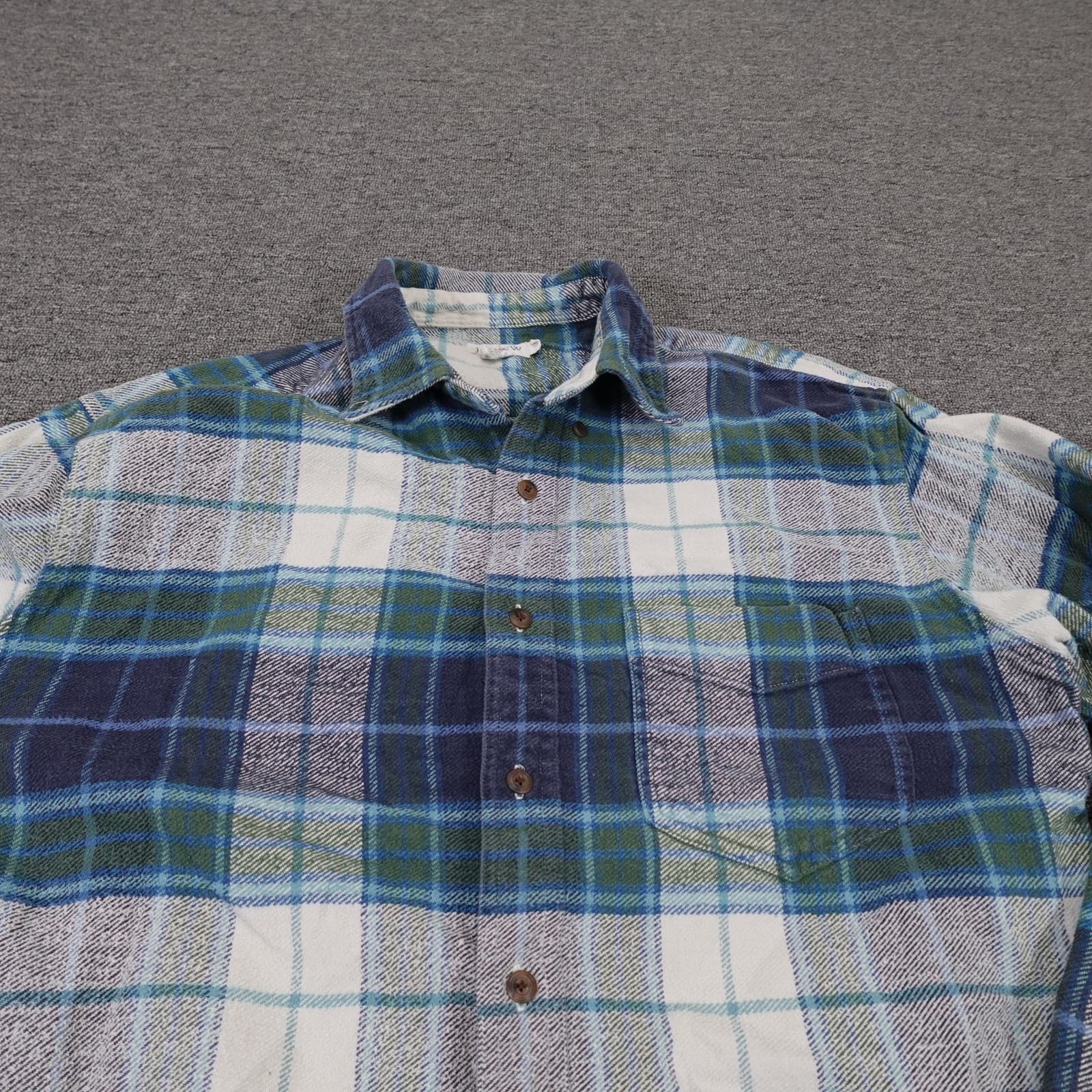 J.Crew Shirt Mens Large Blue Plaid Flannel Long Sleeve Button Up Casual - Thumbnail 2