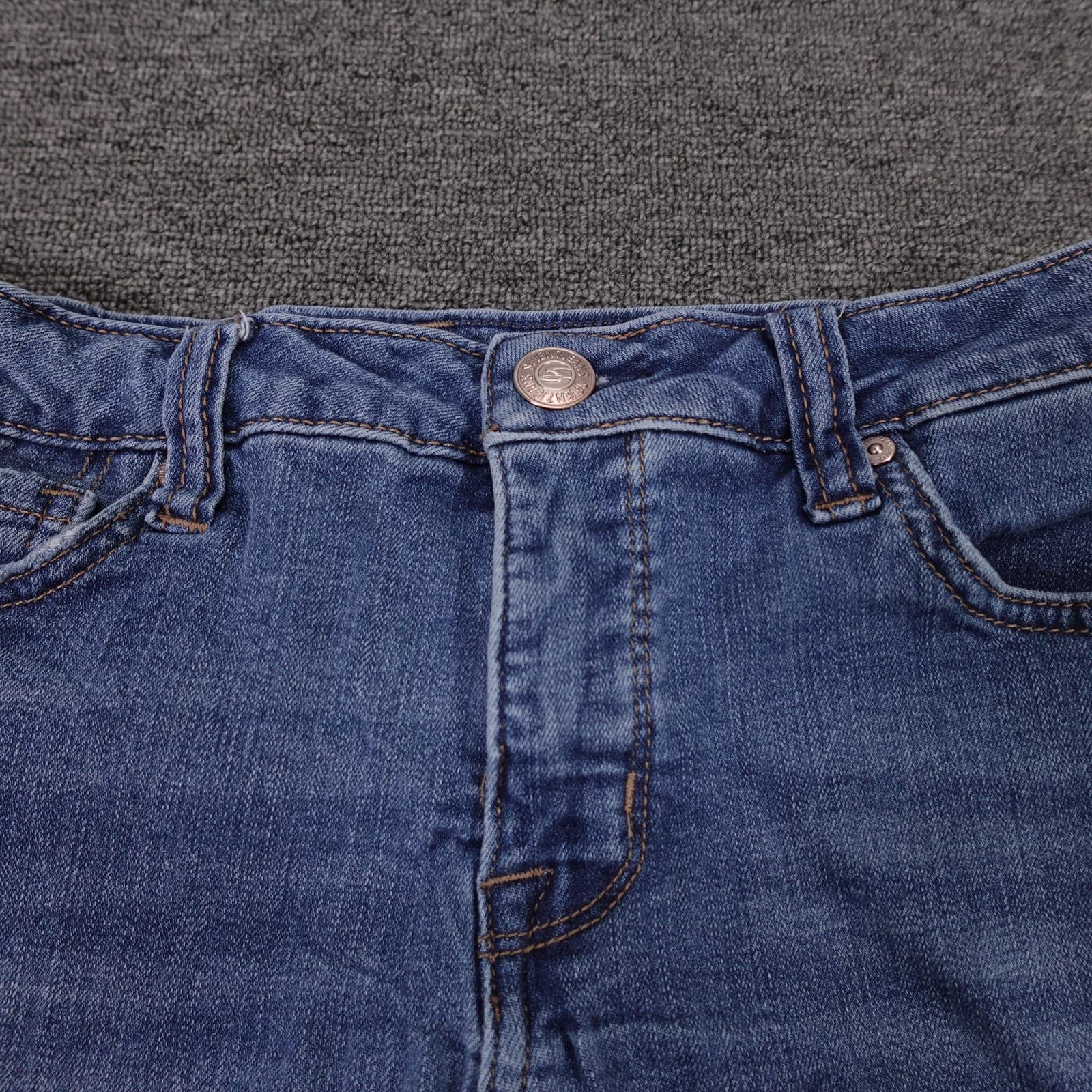 Seven7 Shorts Womens 6 Blue Denim Cutoff Raw Hem Stretch 5 Pocket Casual - Thumbnail 2