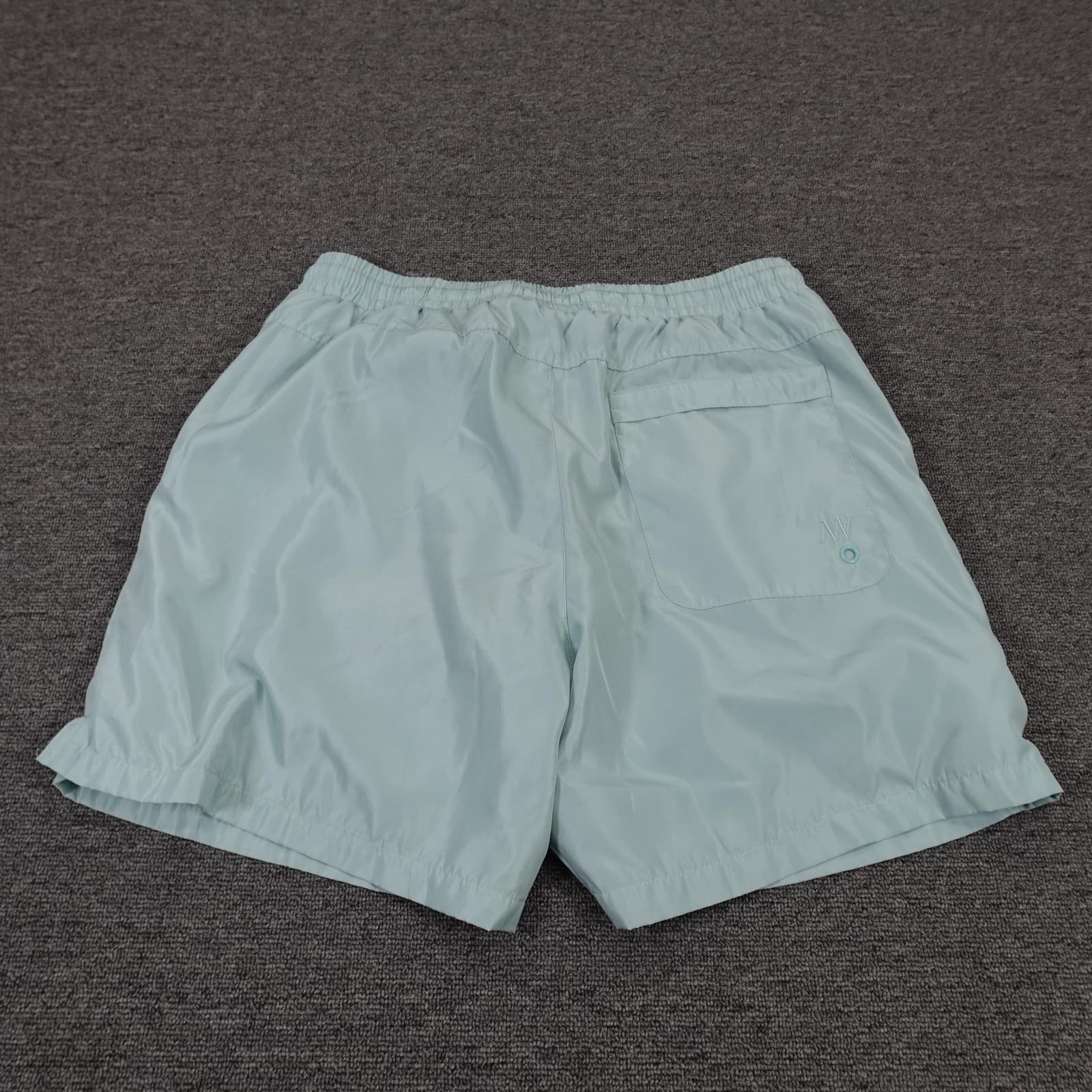 Maison Article Swim Shorts Mens Large Green Solid Lined Drawstring Quick Dry - Thumbnail 5