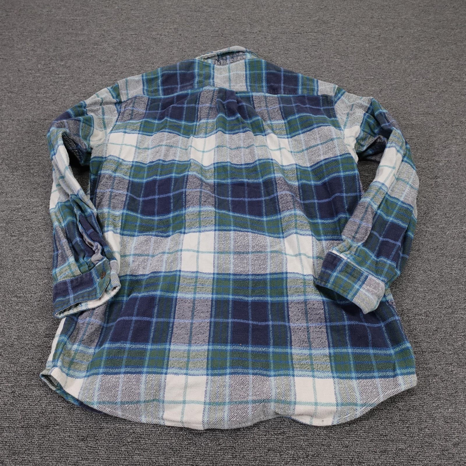 J.Crew Shirt Mens Large Blue Plaid Flannel Long Sleeve Button Up Casual - Thumbnail 7