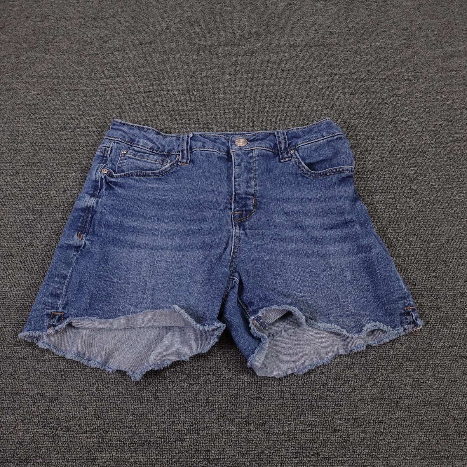 Seven7 Shorts Womens 6 Blue Denim Cutoff Raw Hem Stretch 5 Pocket Casual