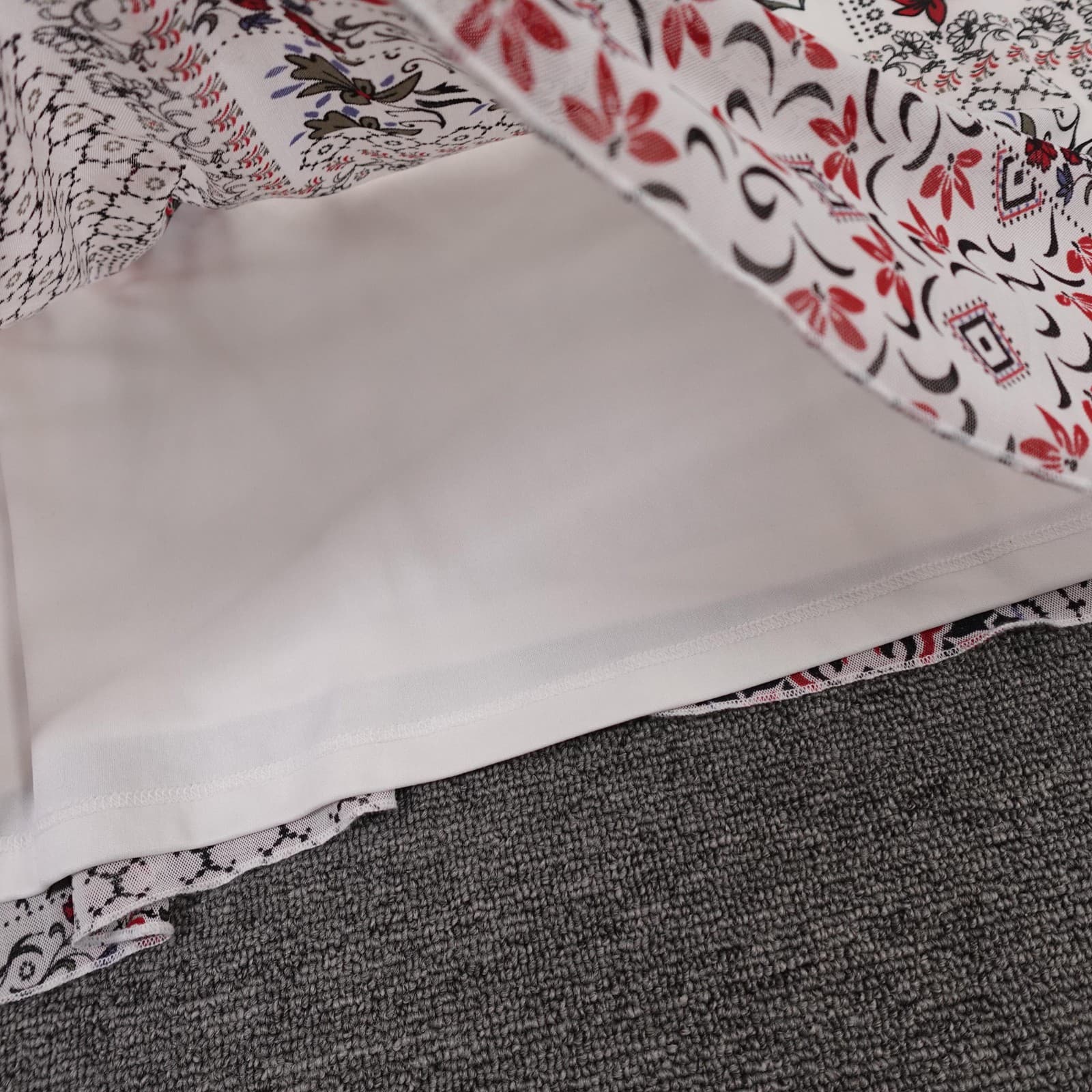 Catherines Blouse Womens 4X White Floral Print Lined 3/4 Sleeve Tunic Top - Thumbnail 6