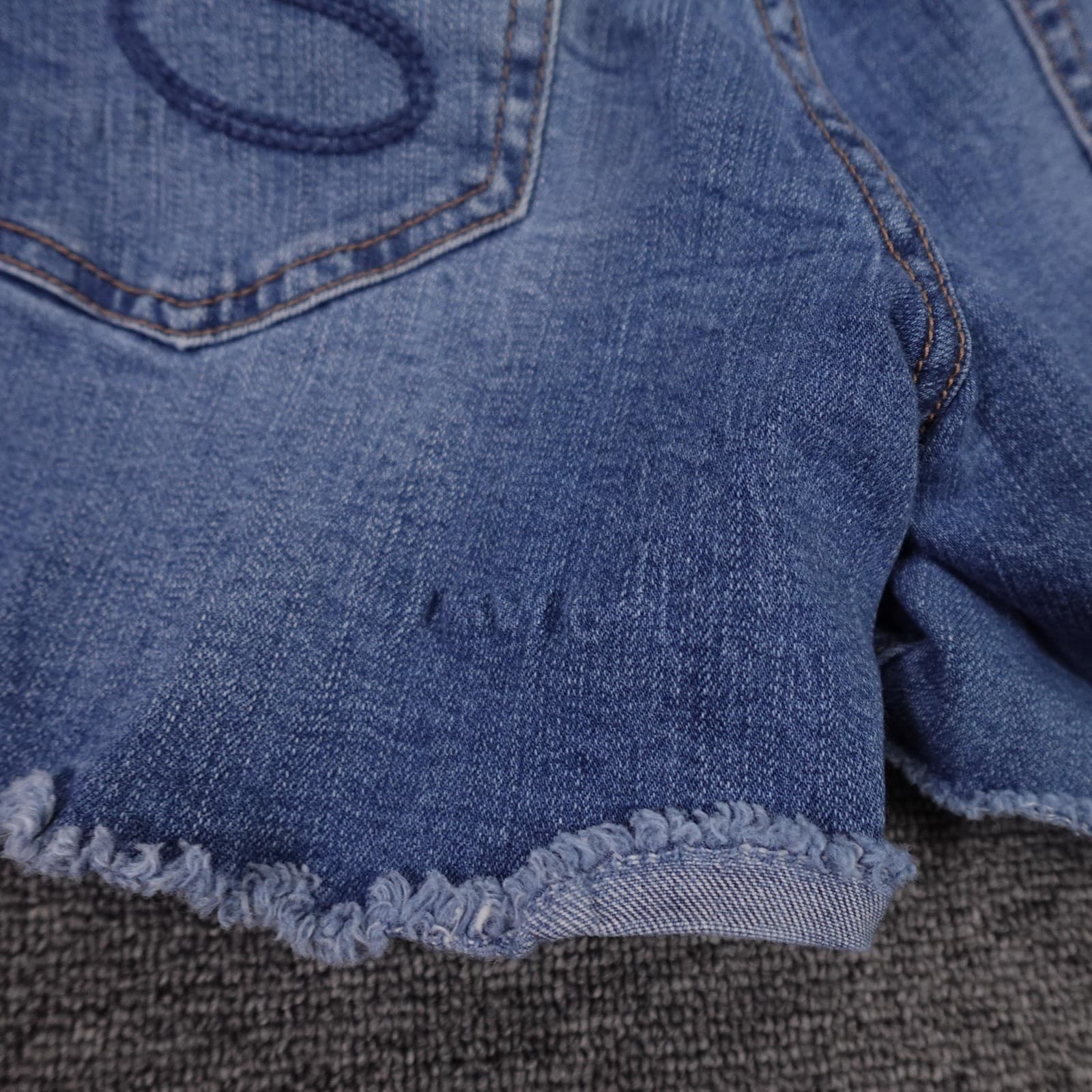 Seven7 Shorts Womens 6 Blue Denim Cutoff Raw Hem Stretch 5 Pocket Casual - Thumbnail 7