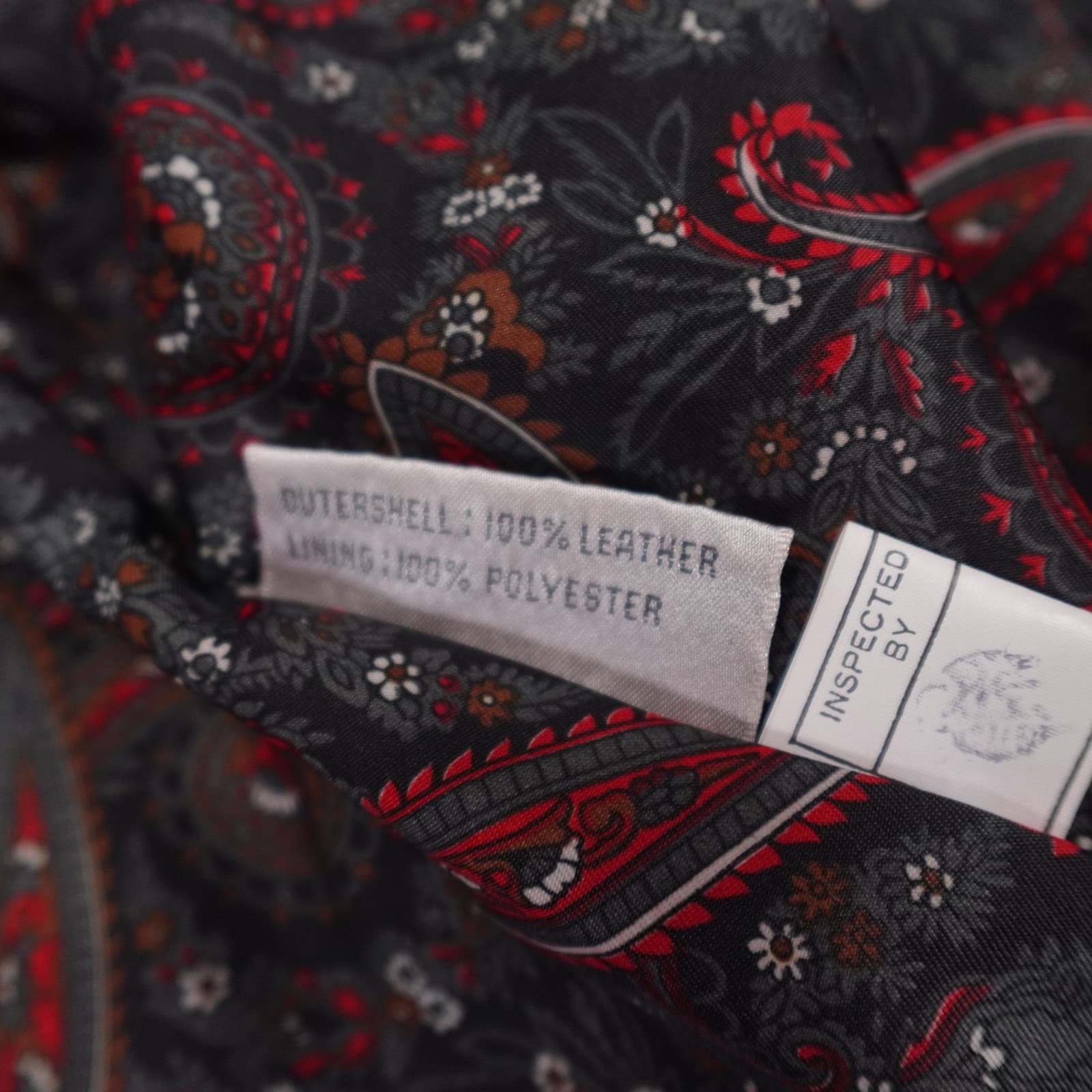 Vintage Pelle Studio Coat Womens XS Black Leather Long Trench Paisley 80s 90s - Thumbnail 8