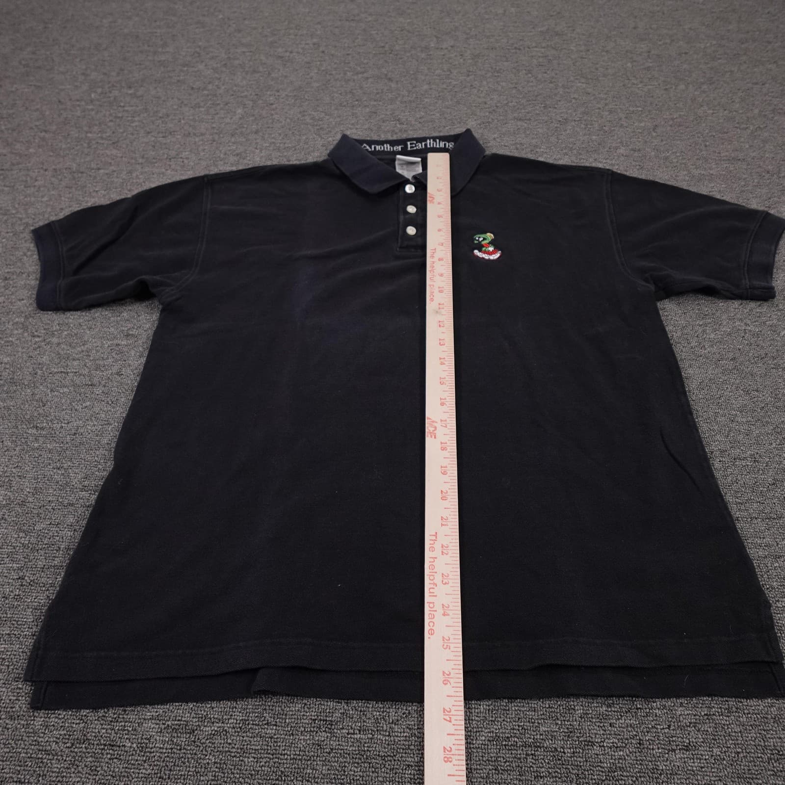 Vintage Warner Bros Studio Store Polo Shirt Mens Large Black Marvin Martian - Thumbnail 8