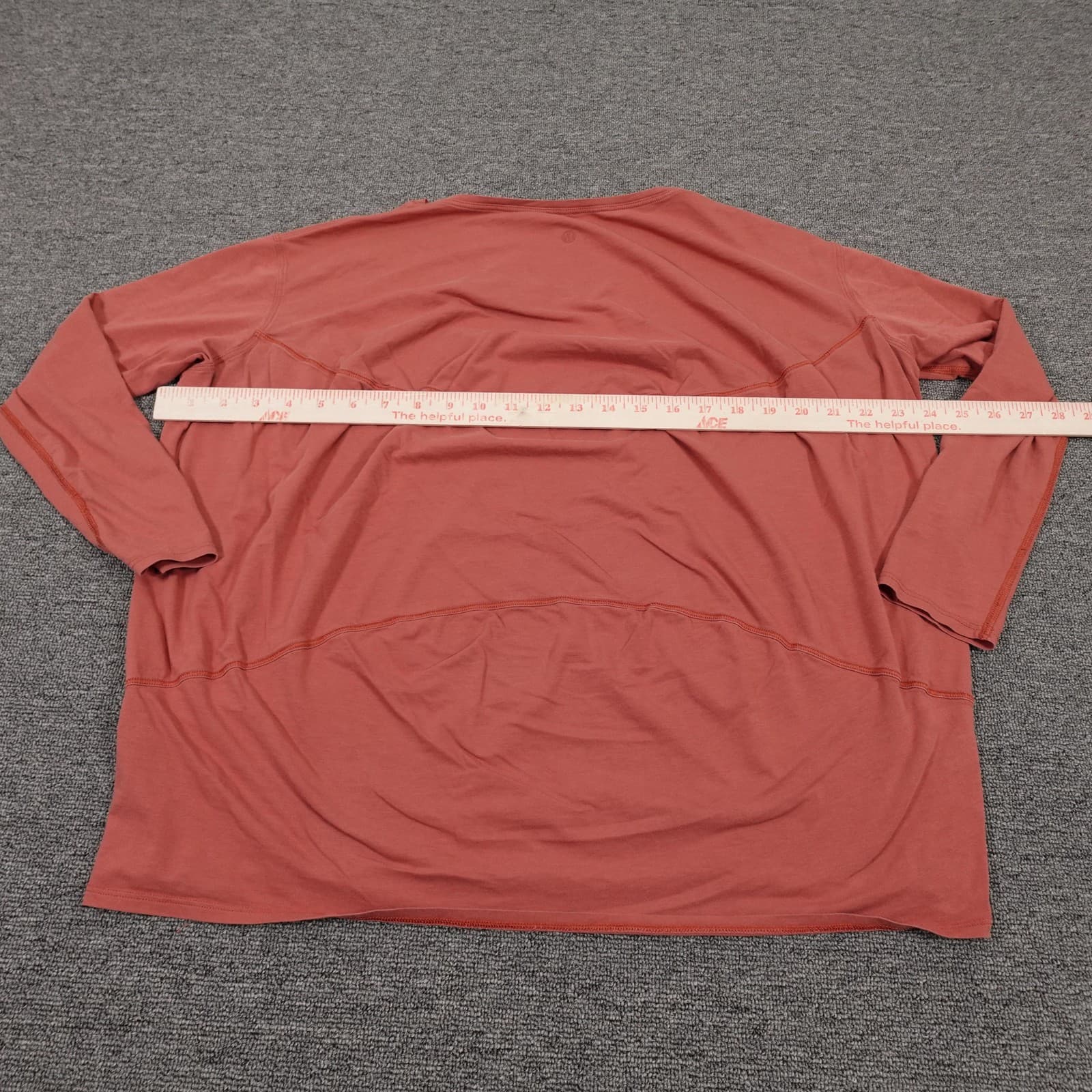 Lululemon Shirt Womens 6 Orange Long Sleeve Oversized Jersey Athletic Workout - Thumbnail 4