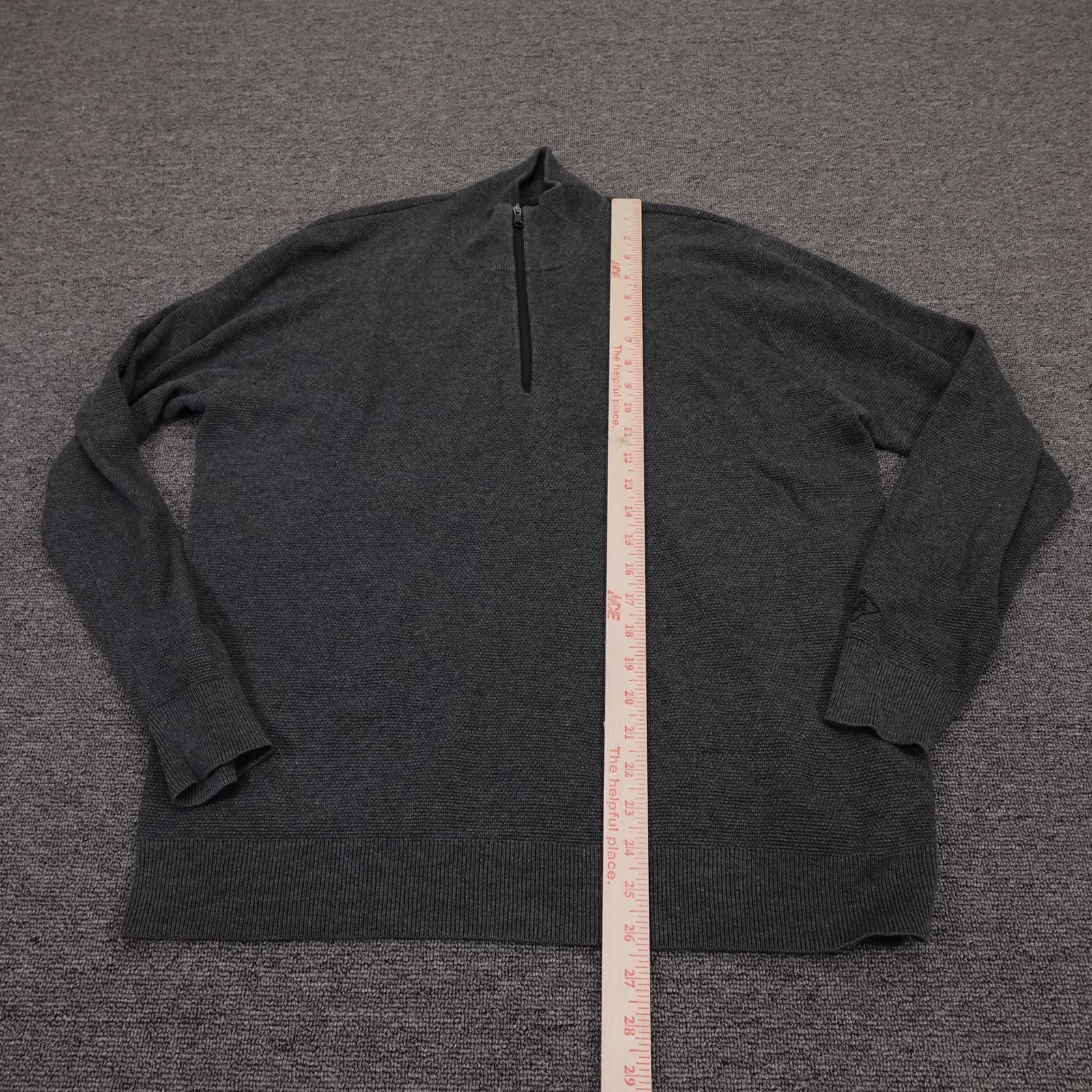 Bonobos Maide Sweater Mens Large Gray 1/4 Zip Mock Neck Knit Pullover Golf - Thumbnail 3