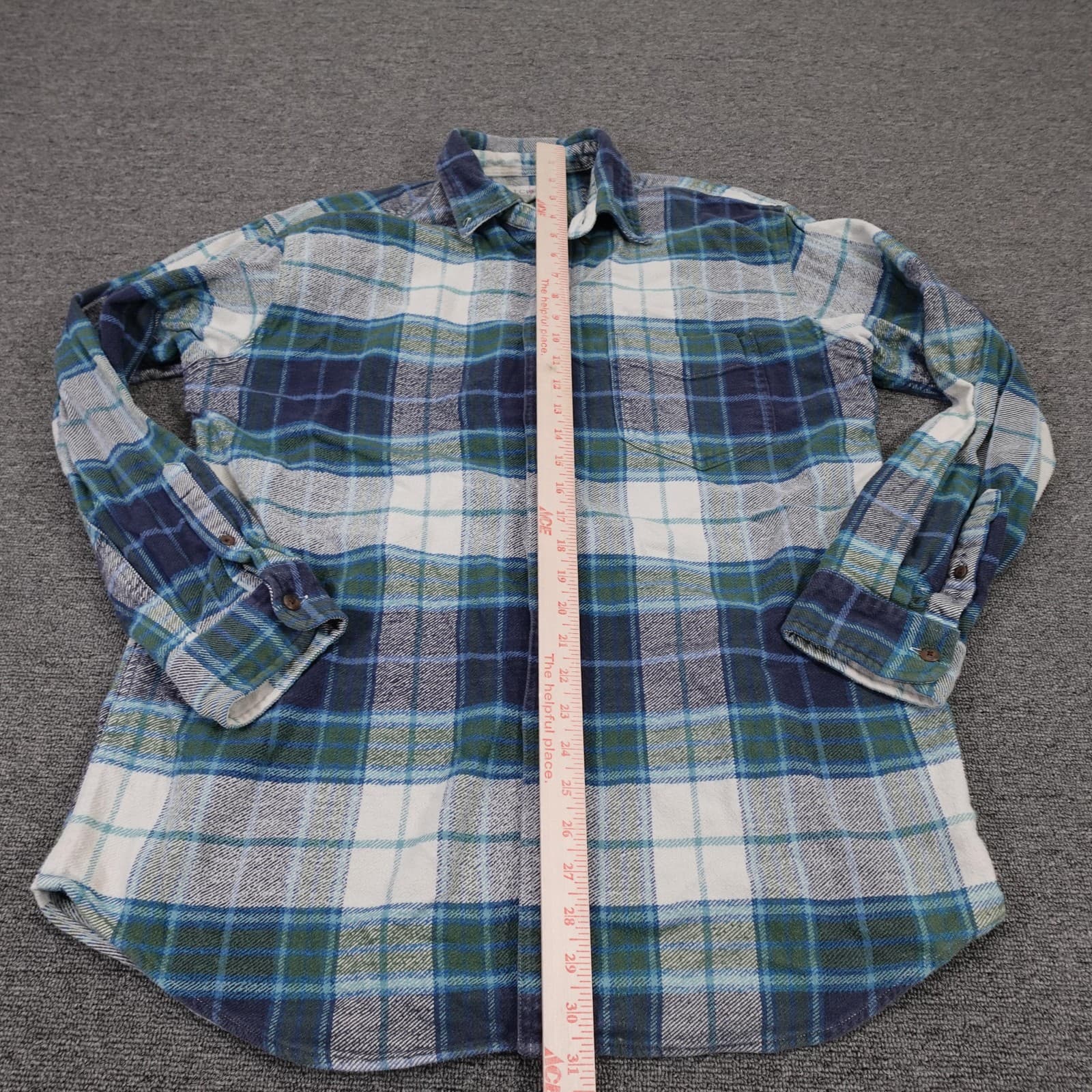 J.Crew Shirt Mens Large Blue Plaid Flannel Long Sleeve Button Up Casual - Thumbnail 6