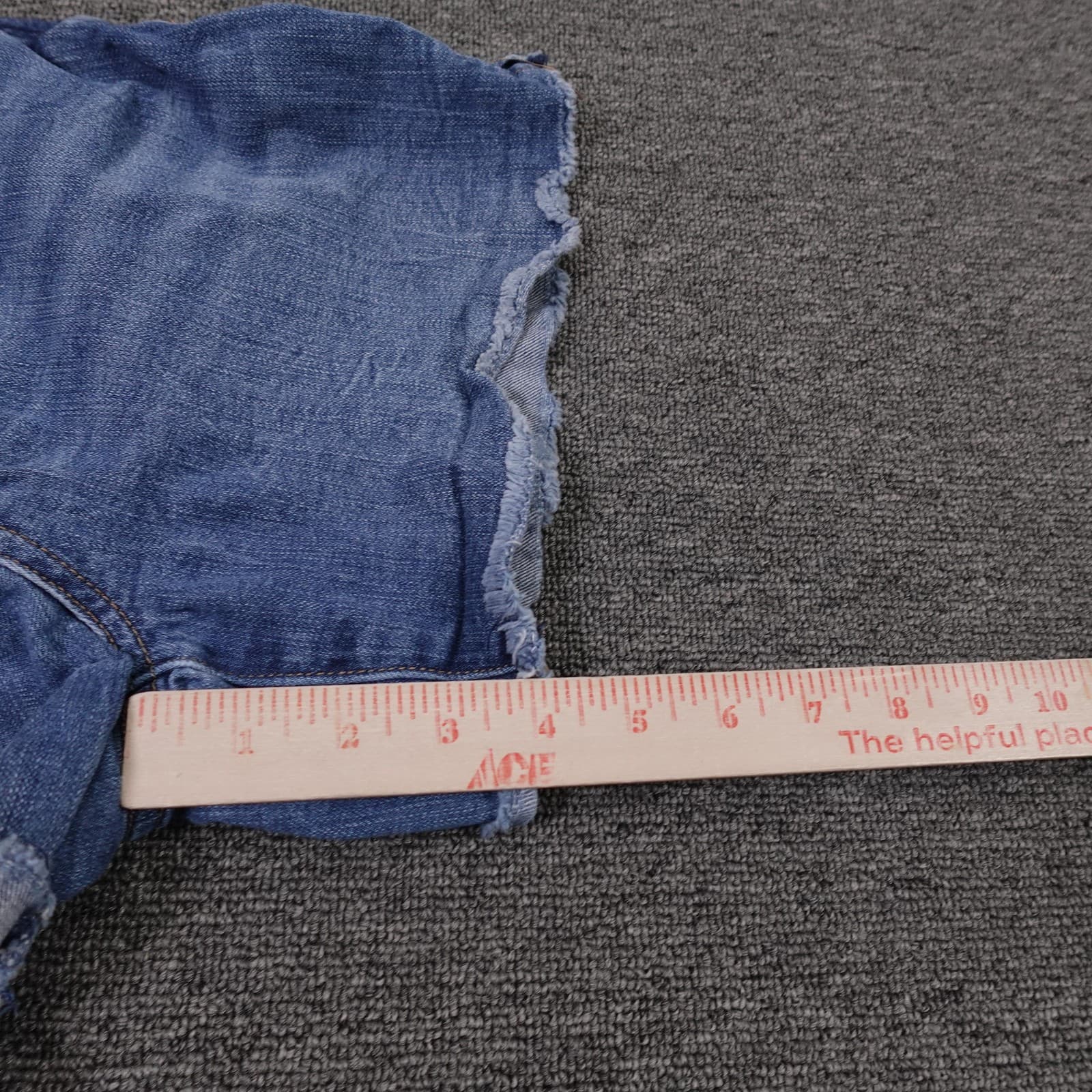 Seven7 Shorts Womens 6 Blue Denim Cutoff Raw Hem Stretch 5 Pocket Casual - Thumbnail 10