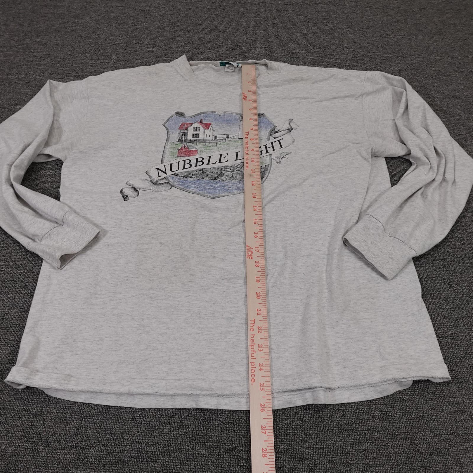 Vintage Winona Shirt Mens XL Gray Nubble Light Lighthouse Graphic Made USA 90s - Thumbnail 7