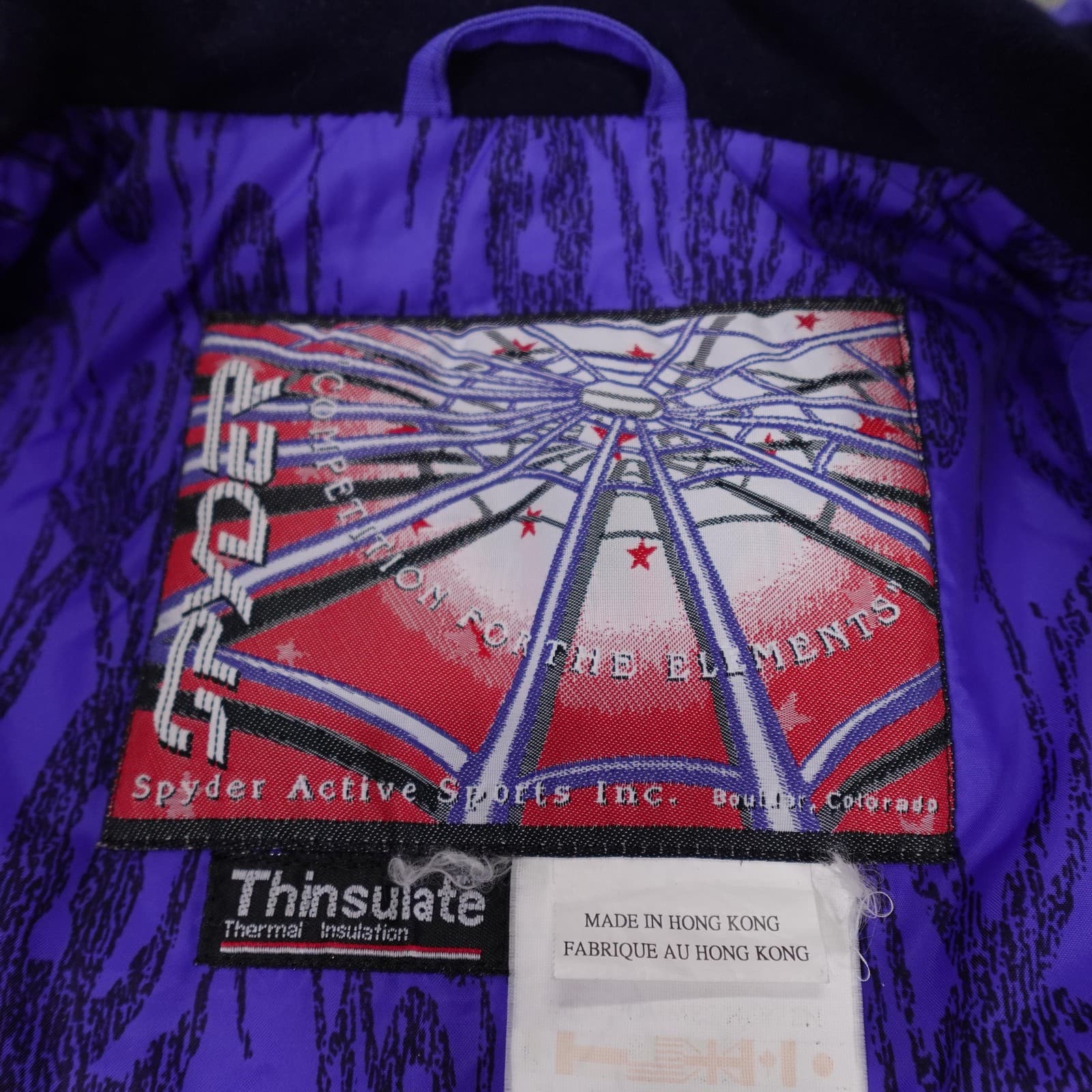 Vintage Spyder Jacket Mens Large Multicolor Colorblock Ski Thinsulate 90s - Thumbnail 9