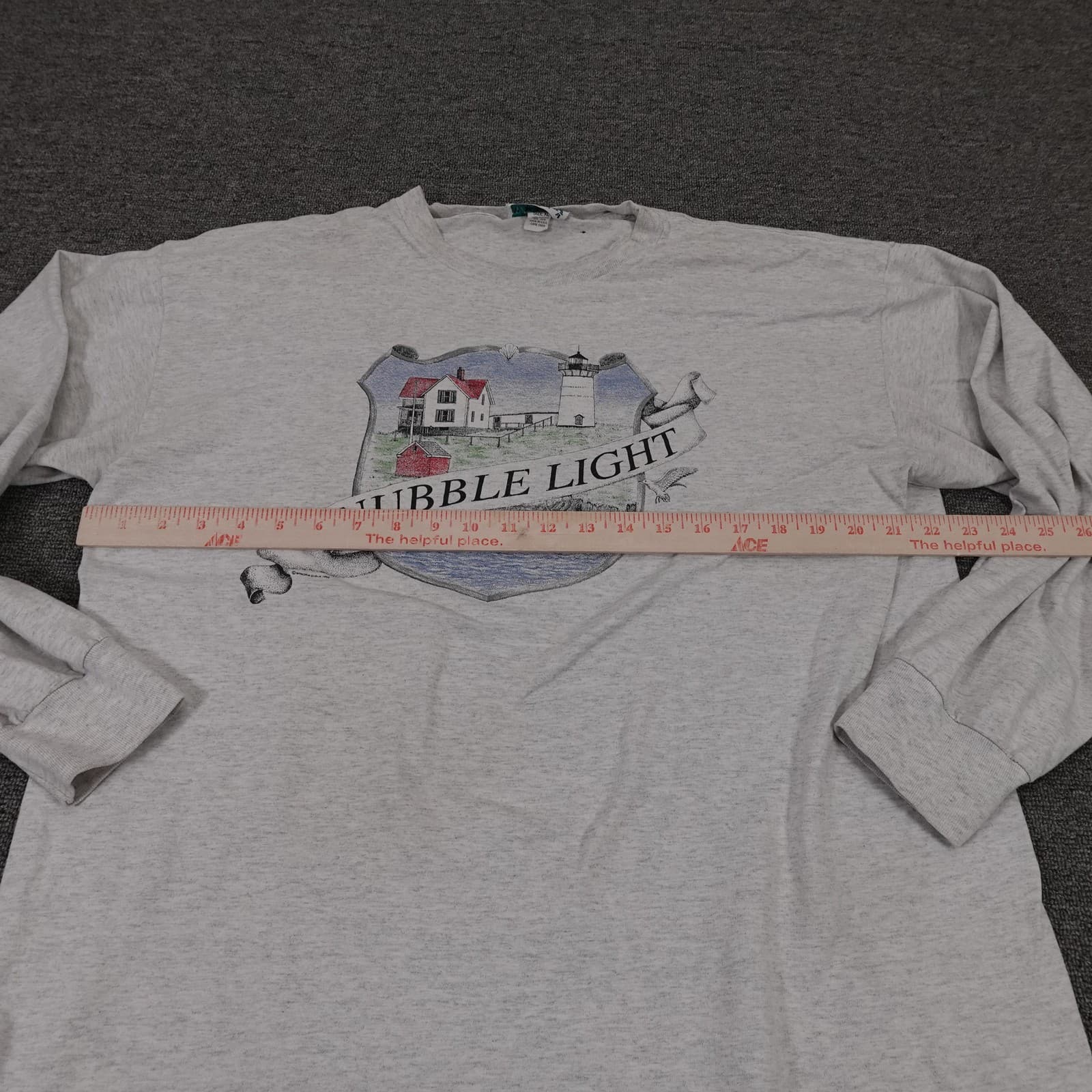 Vintage Winona Shirt Mens XL Gray Nubble Light Lighthouse Graphic Made USA 90s - Thumbnail 6