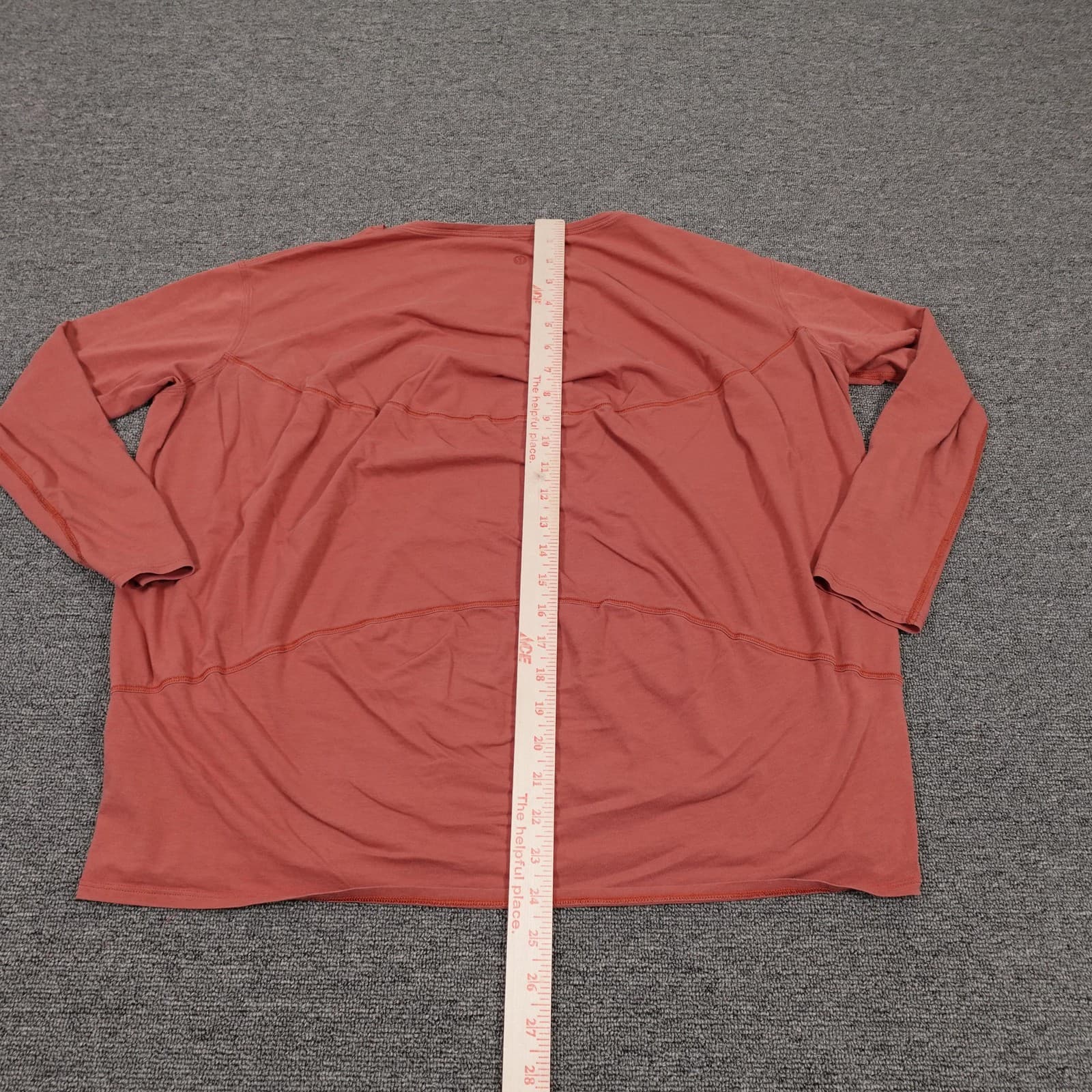Lululemon Shirt Womens 6 Orange Long Sleeve Oversized Jersey Athletic Workout - Thumbnail 5