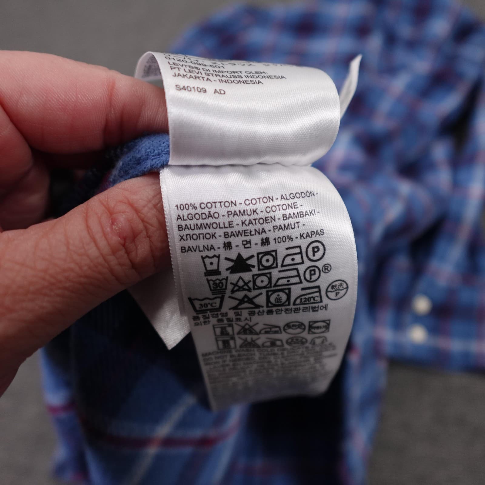 Levis Shirt Mens 2XL Blue Plaid Flannel Long Sleeve Western Snap Front Casual - Thumbnail 7