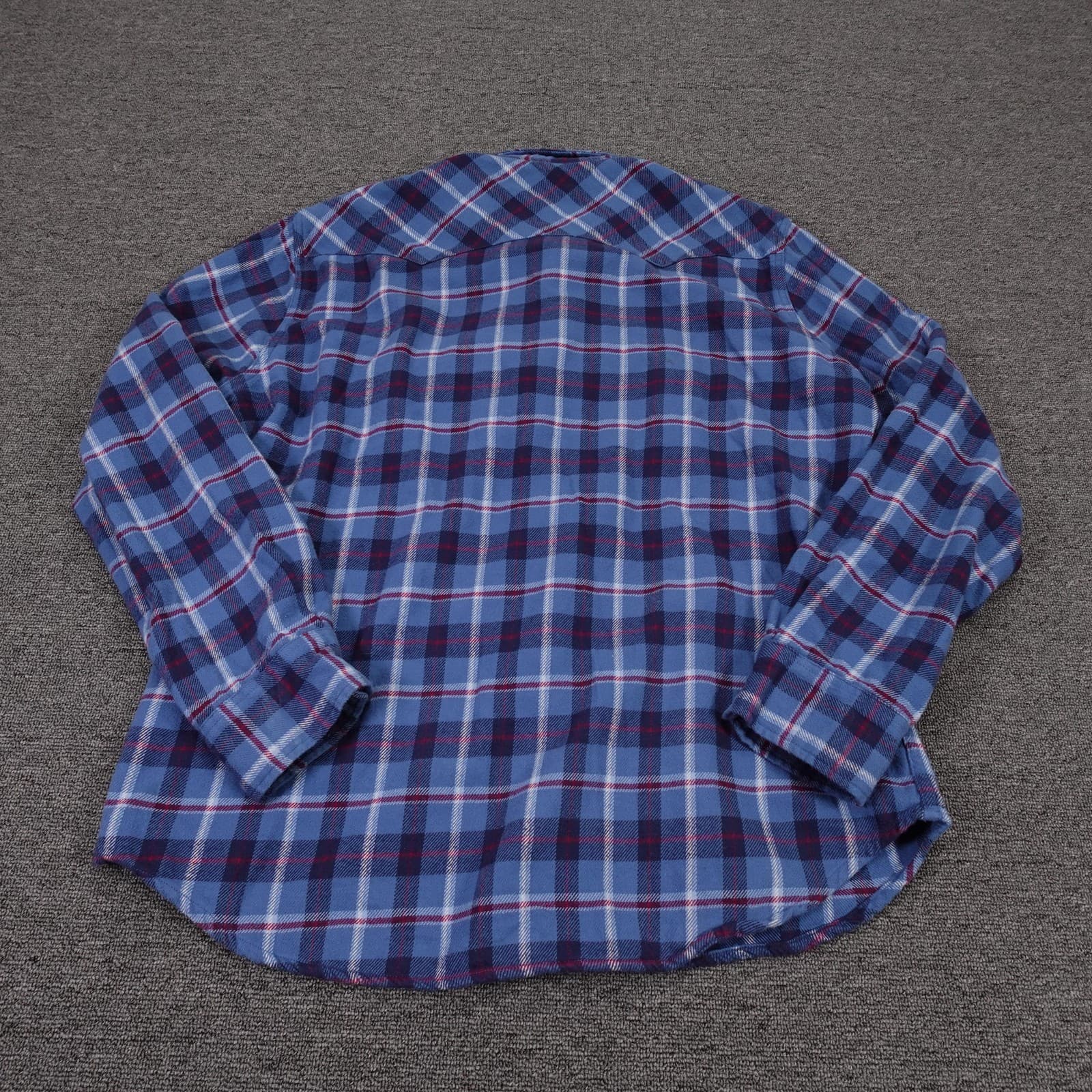 Levis Shirt Mens 2XL Blue Plaid Flannel Long Sleeve Western Snap Front Casual - Thumbnail 6