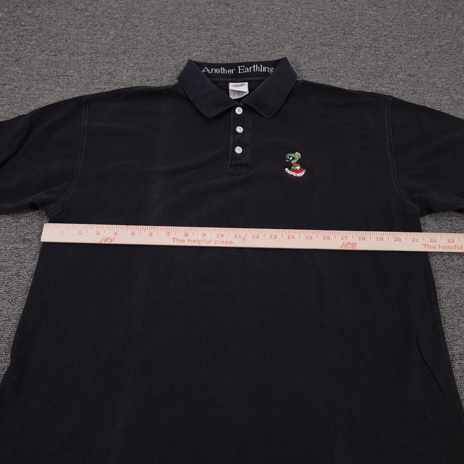 Vintage Warner Bros Studio Store Polo Shirt Mens Large Black Marvin Martian - Thumbnail 7