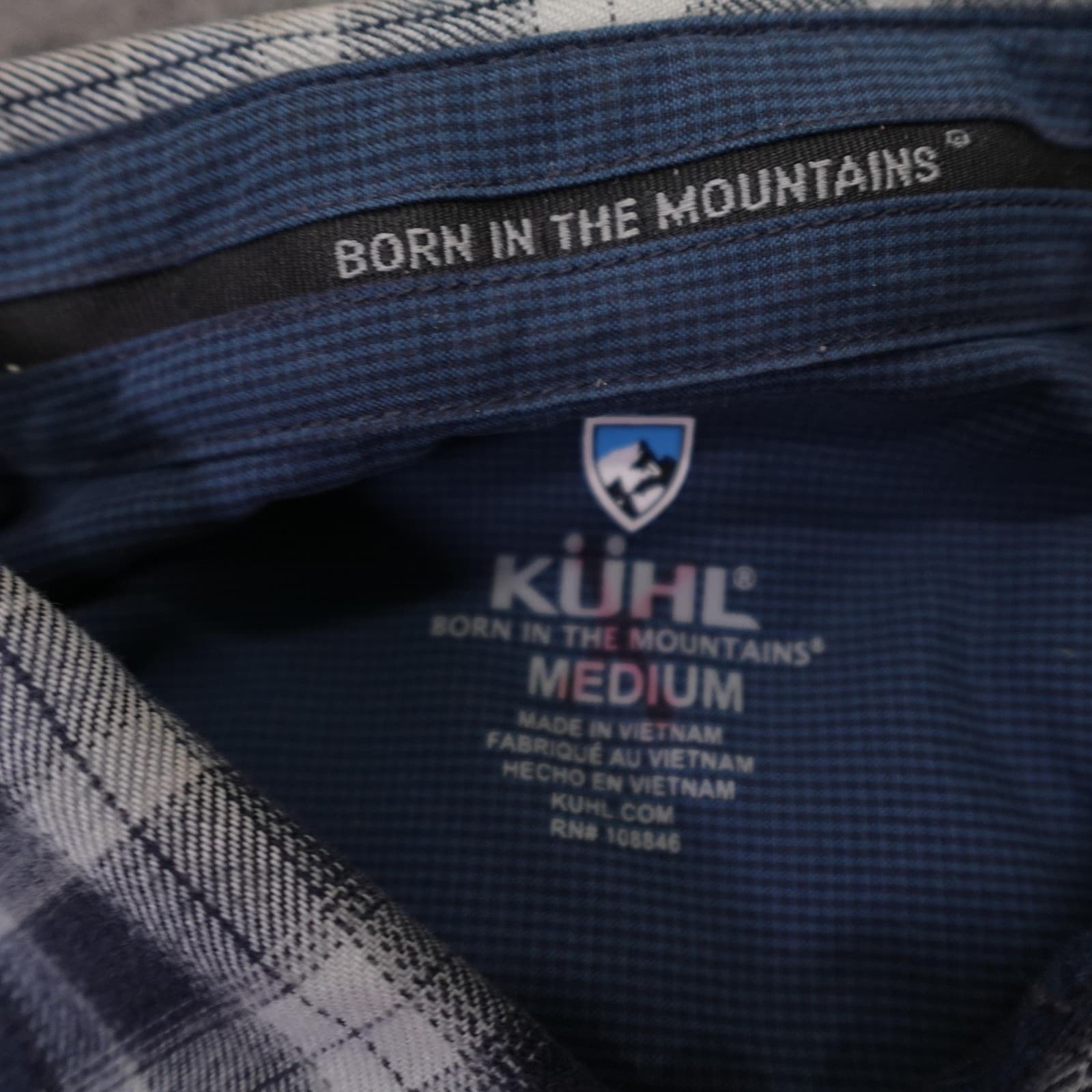 Kuhl Shirt Mens Medium Blue Plaid Flannel Long Sleeve Button Up Hiking Outdoor - Thumbnail 4