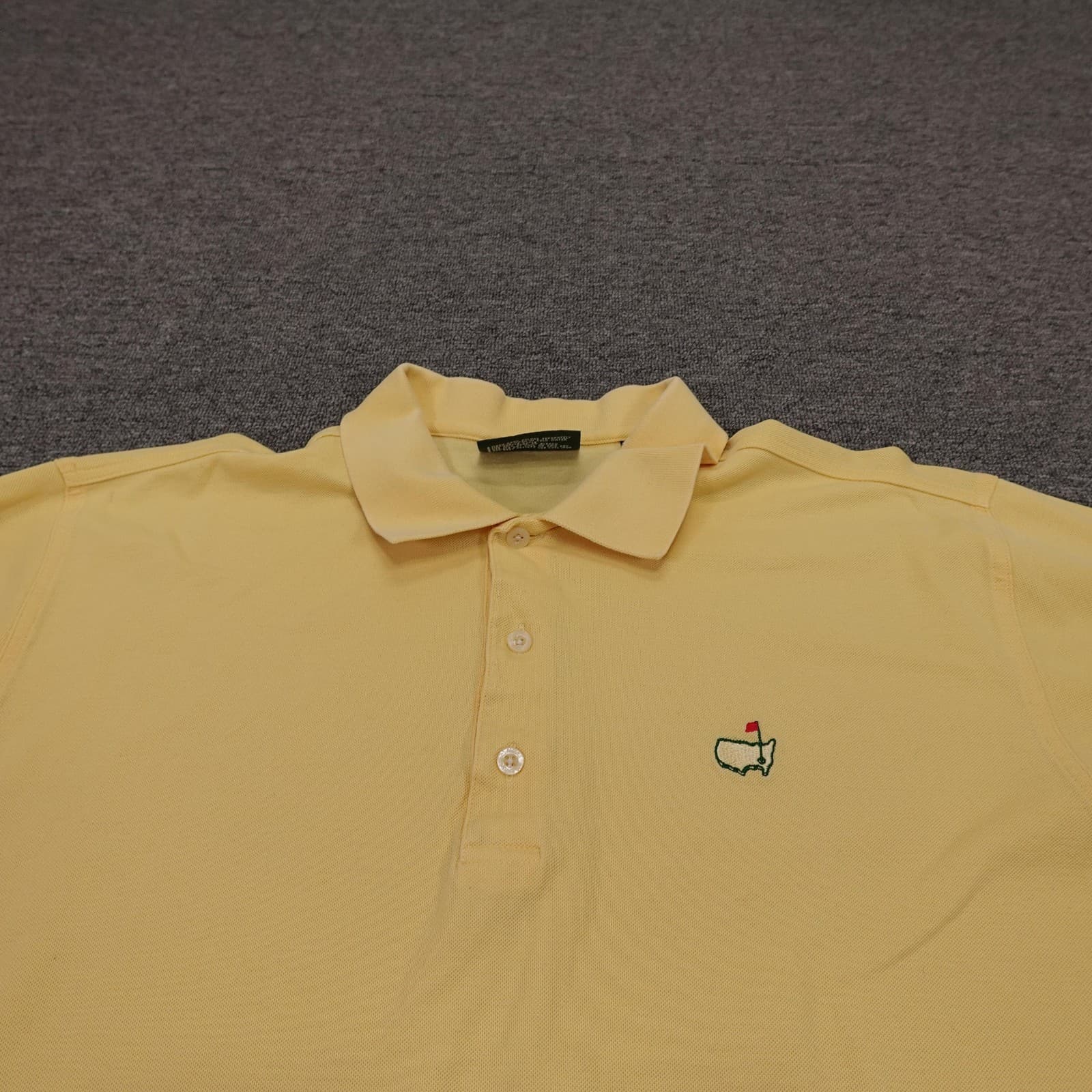 Vintage Masters Collection Polo Shirt Mens Large Yellow Pima Cotton Golf 90s - Thumbnail 2