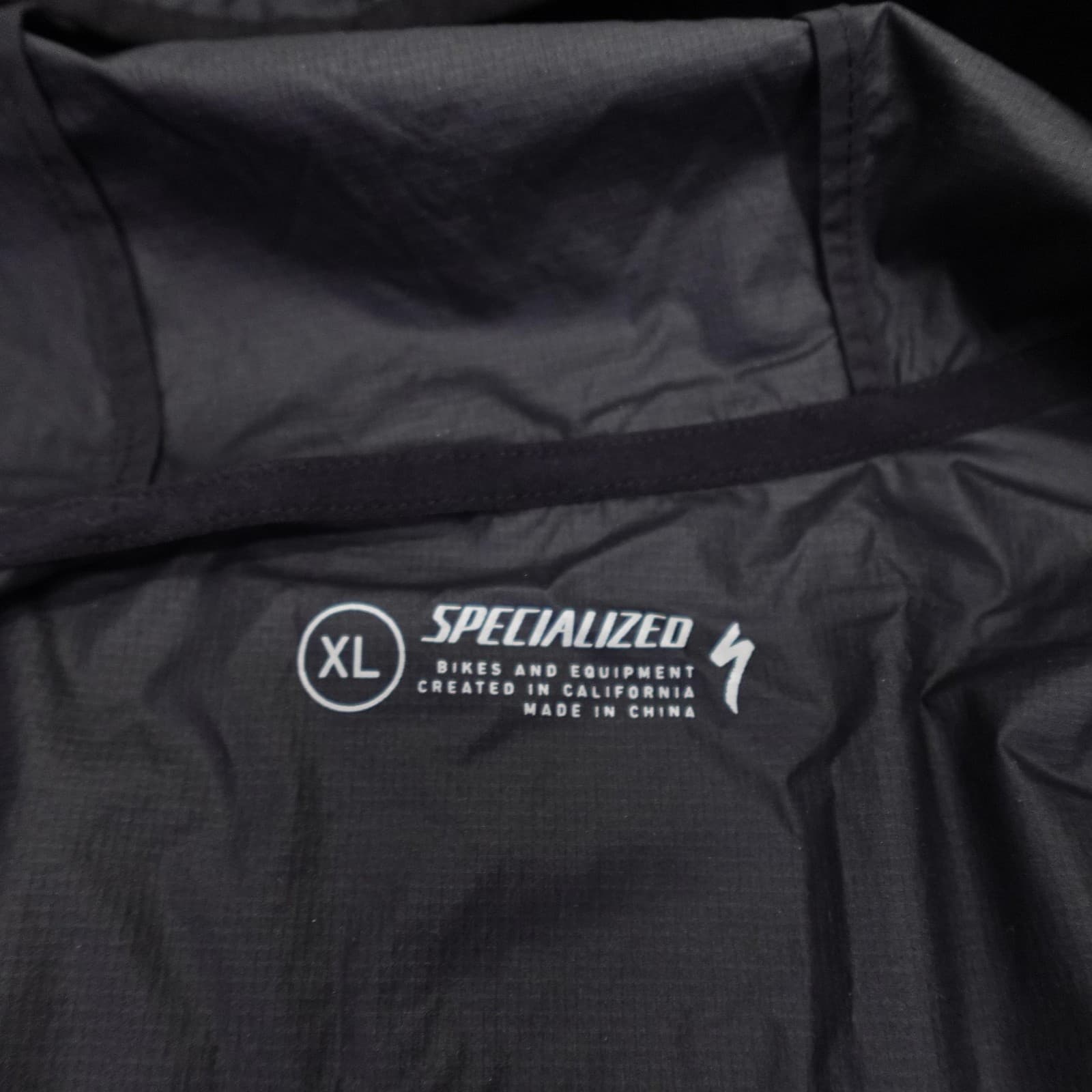 Specialized Jacket Mens XL Black Hooded Zip Lightweight Windbreaker Cycling - Thumbnail 4