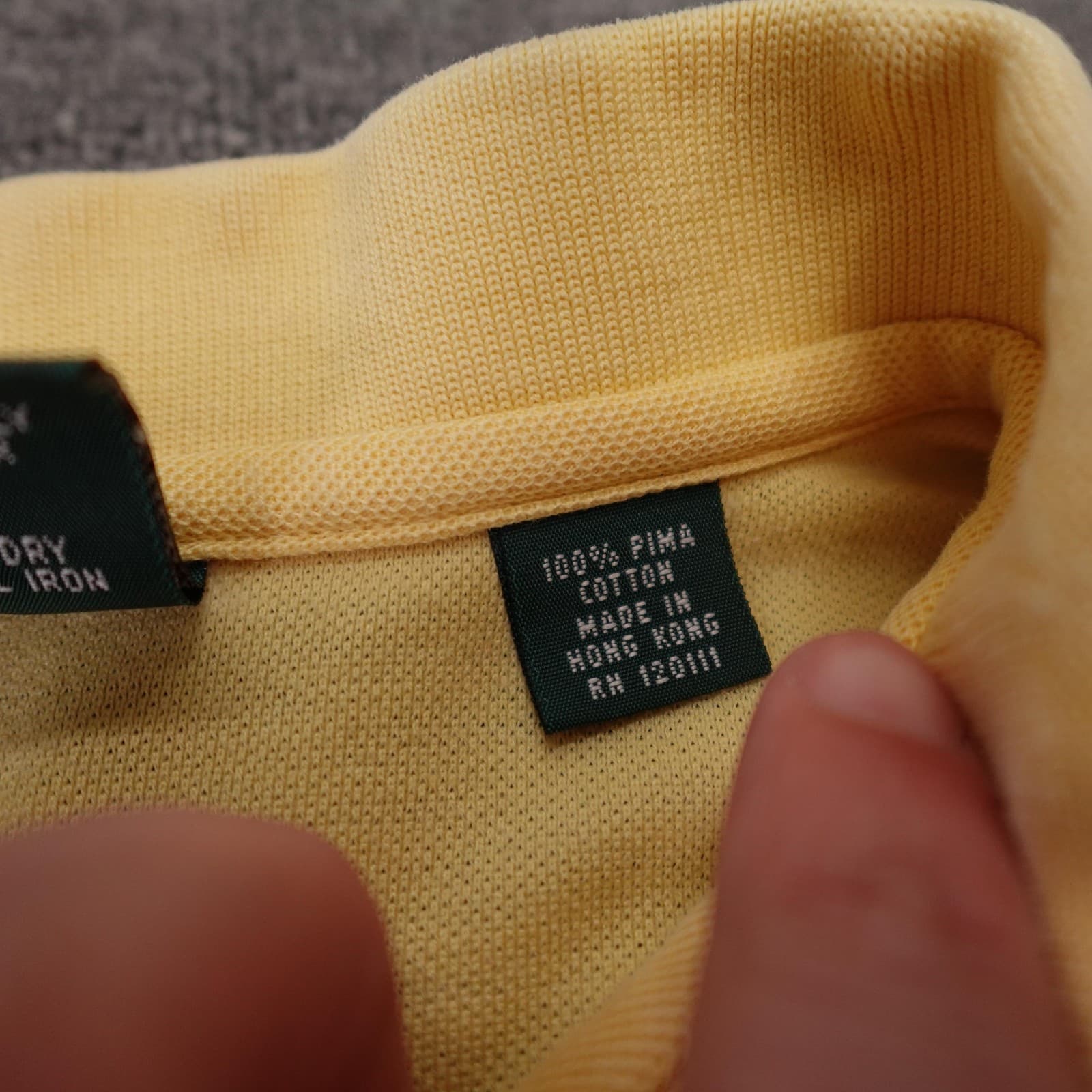 Vintage Masters Collection Polo Shirt Mens Large Yellow Pima Cotton Golf 90s - Thumbnail 4