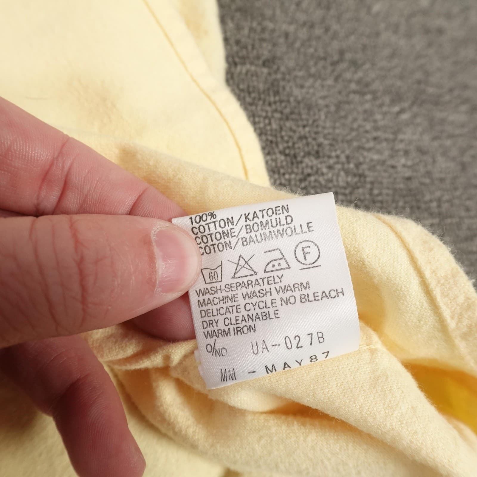 Vintage Edwin Shirt Mens Medium Yellow Flannel Button Front Made In Japan 80s - Thumbnail 9