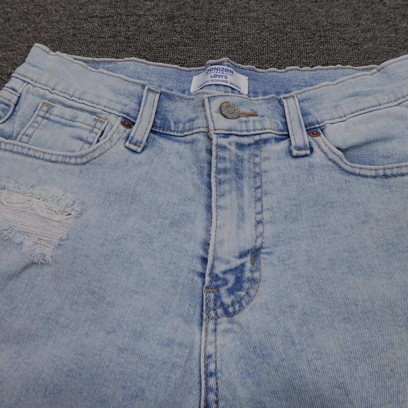 Denizen From Levi's Shorts Womens 2 26 Blue Vintage High Rise Cutoff Raw Hem - Thumbnail 2