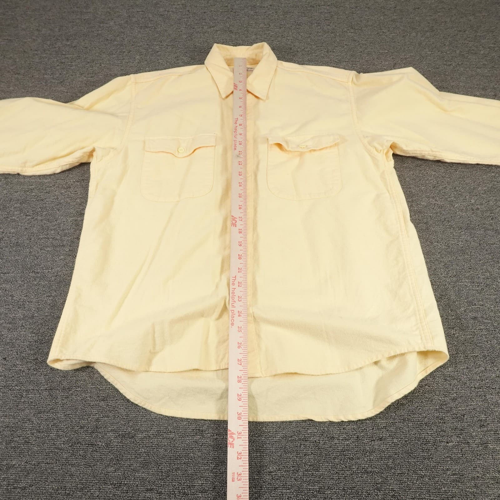 Vintage Edwin Shirt Mens Medium Yellow Flannel Button Front Made In Japan 80s - Thumbnail 5