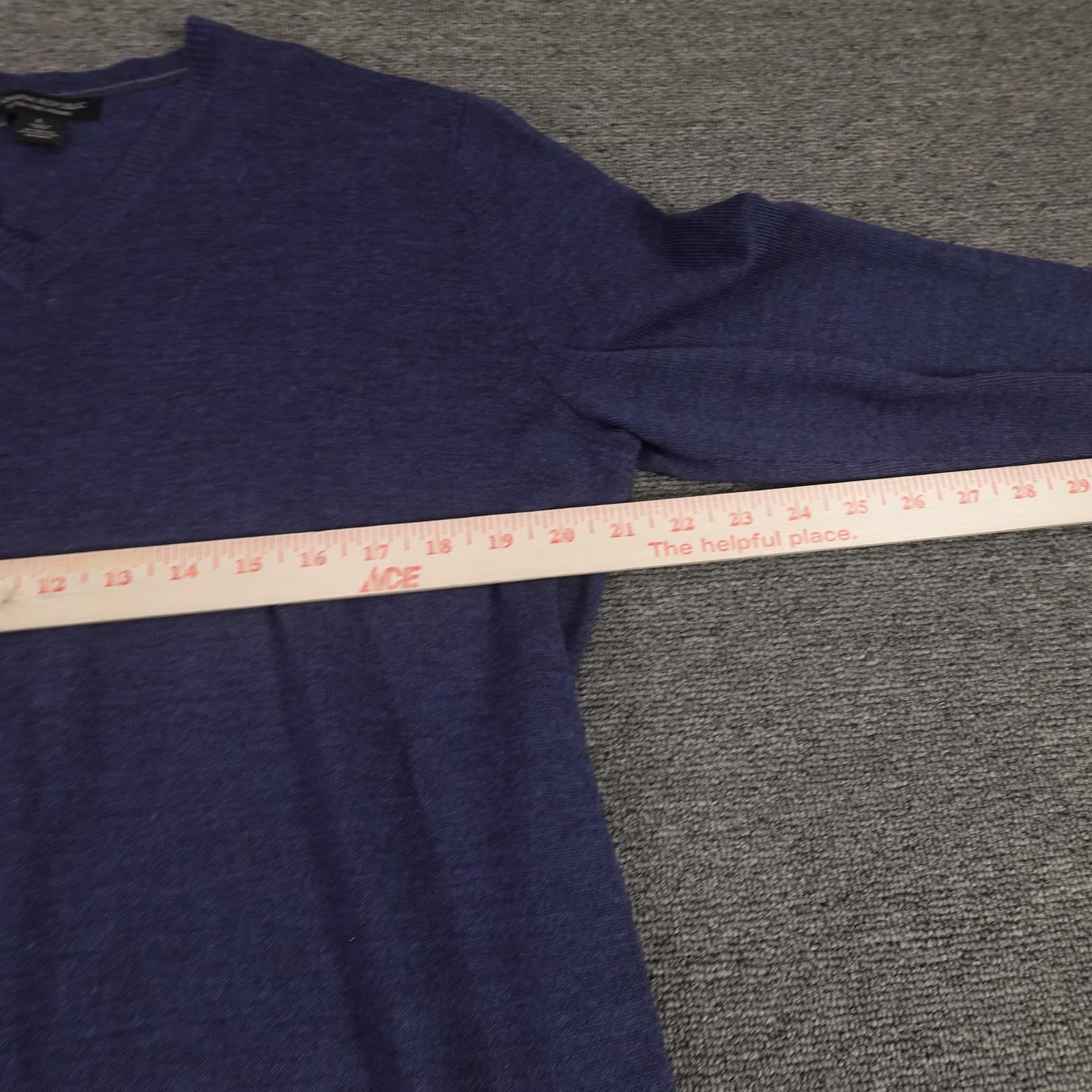 Banana Republic Sweater Mens Large Blue Extra Fine Merino Wool V Neck Pullover - Thumbnail 5