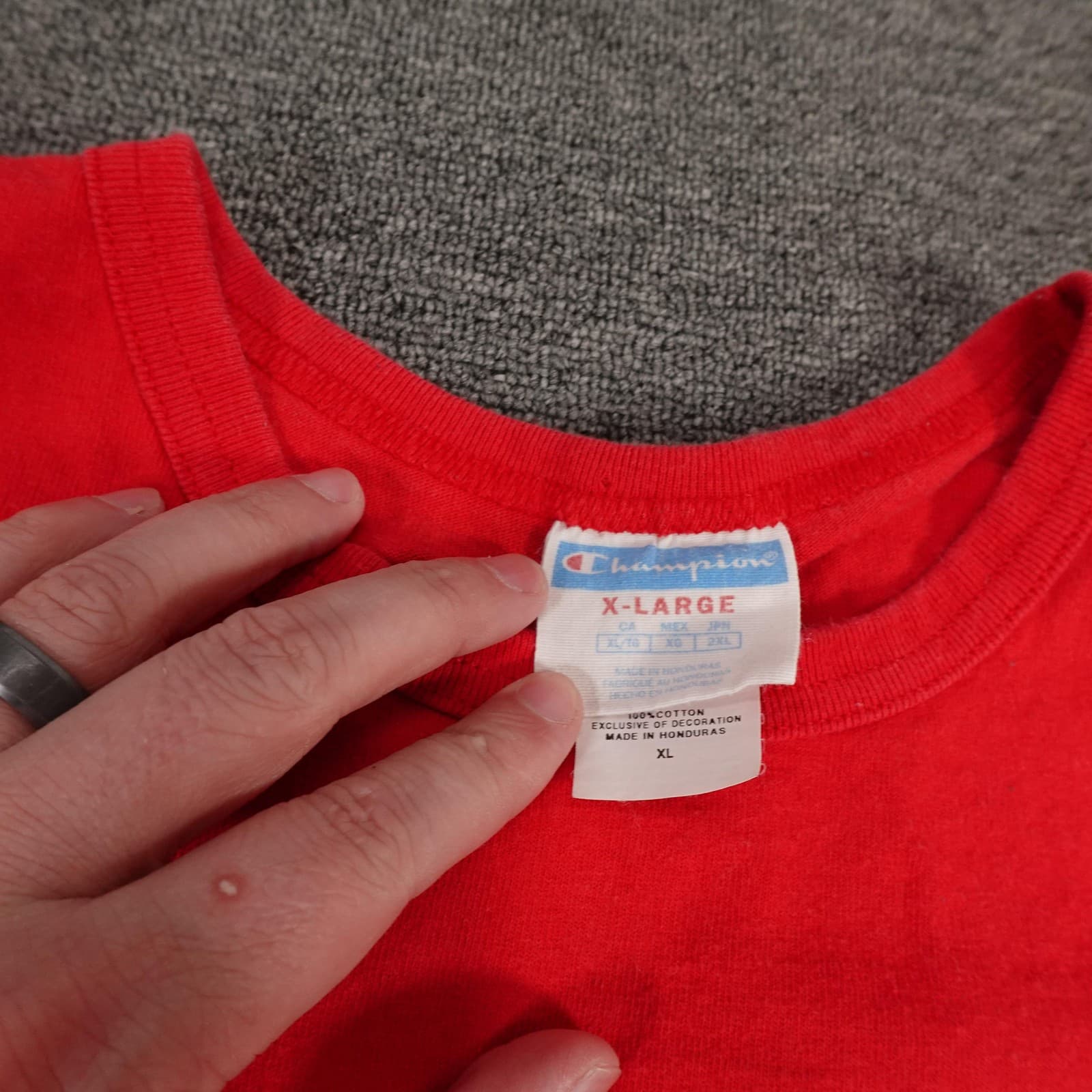 Champion Shirt Mens XL Red Santa Terrain Park Sleighin It Christmas Graphic Tee - Thumbnail 4