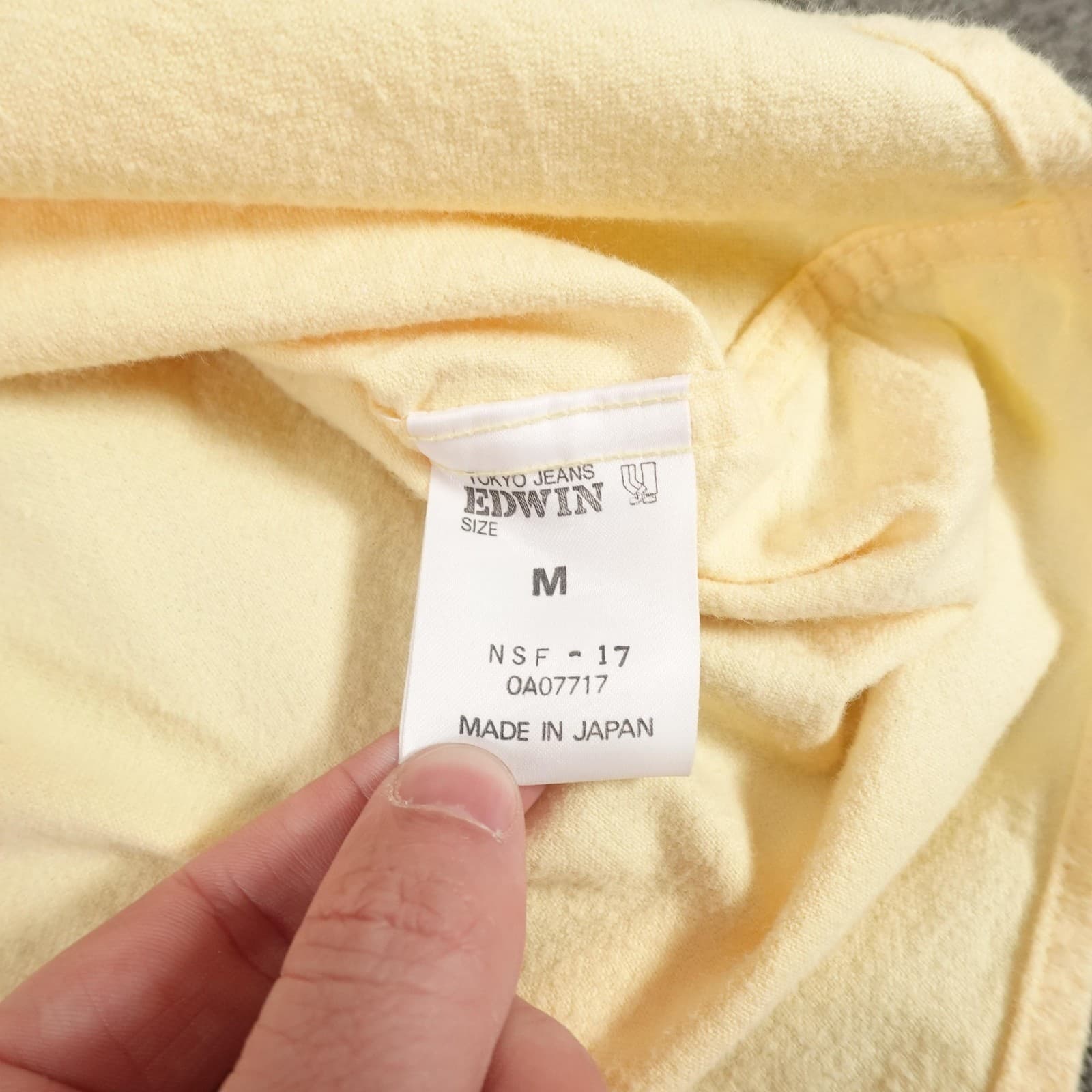 Vintage Edwin Shirt Mens Medium Yellow Flannel Button Front Made In Japan 80s - Thumbnail 8