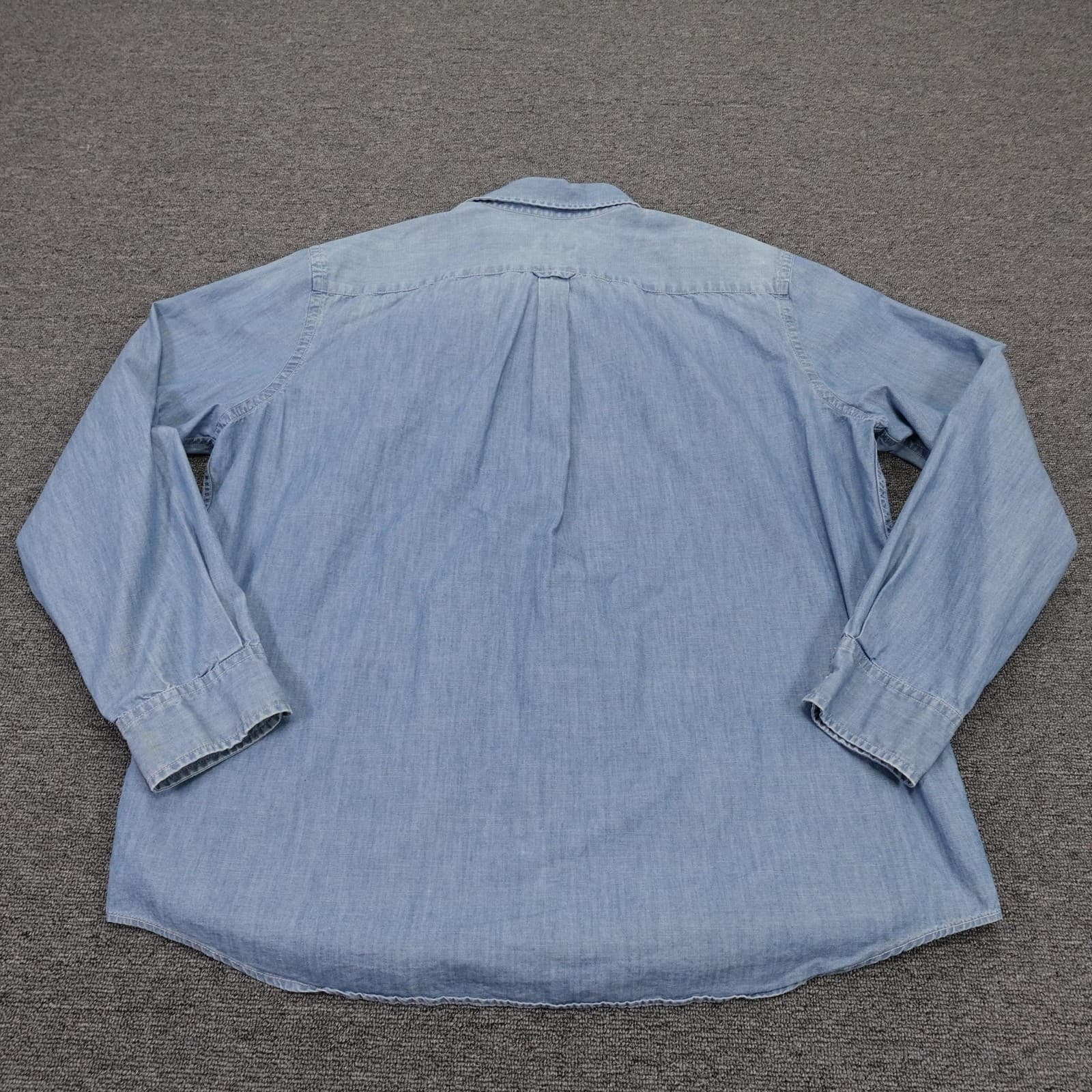 American Eagle Outfitters Shirt Mens 2XL Blue Chambray Long Sleeve Button Up - Thumbnail 6