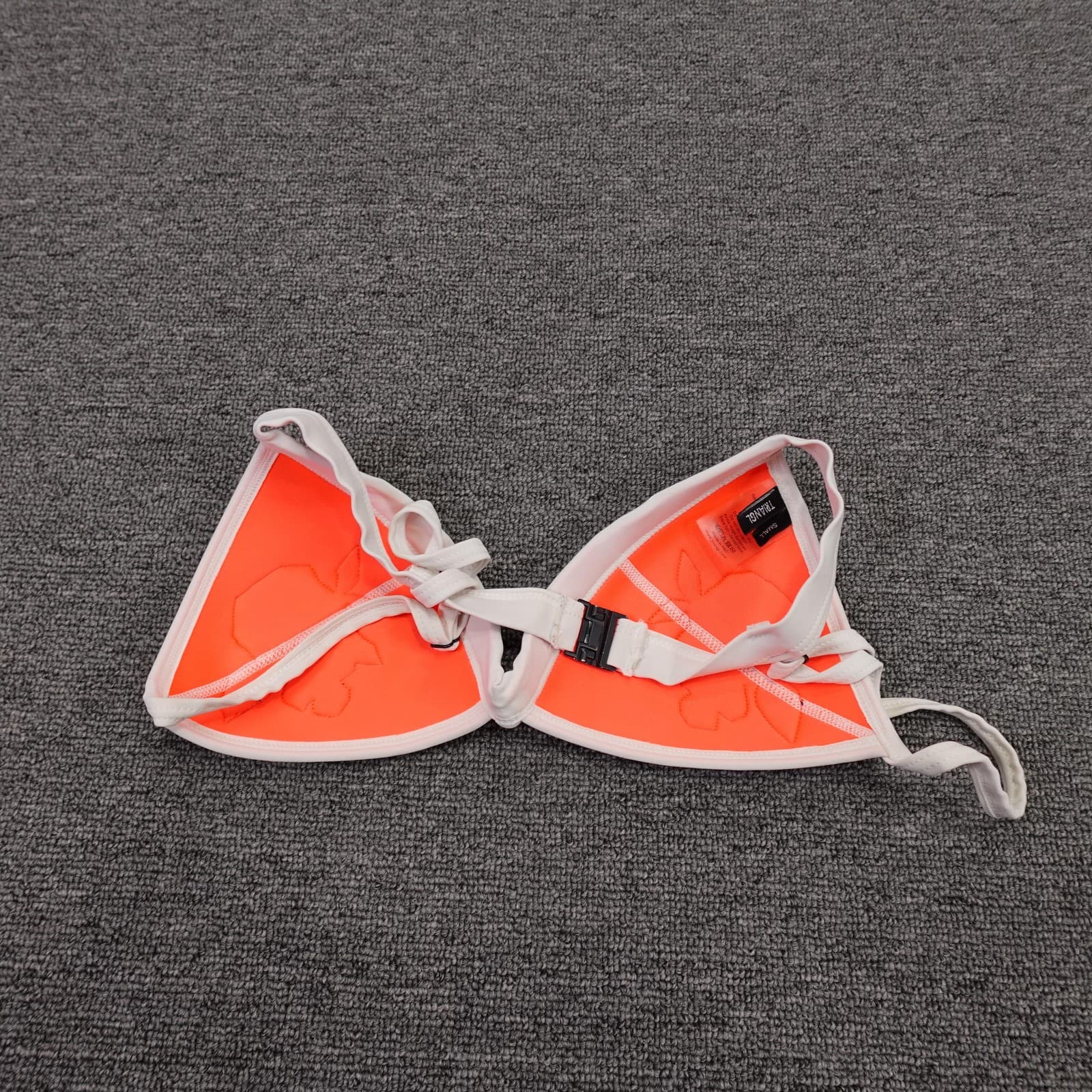 Triangl Swimsuit Top Womens Small White Neoprene Floral Triangle Embroidered - Thumbnail 4