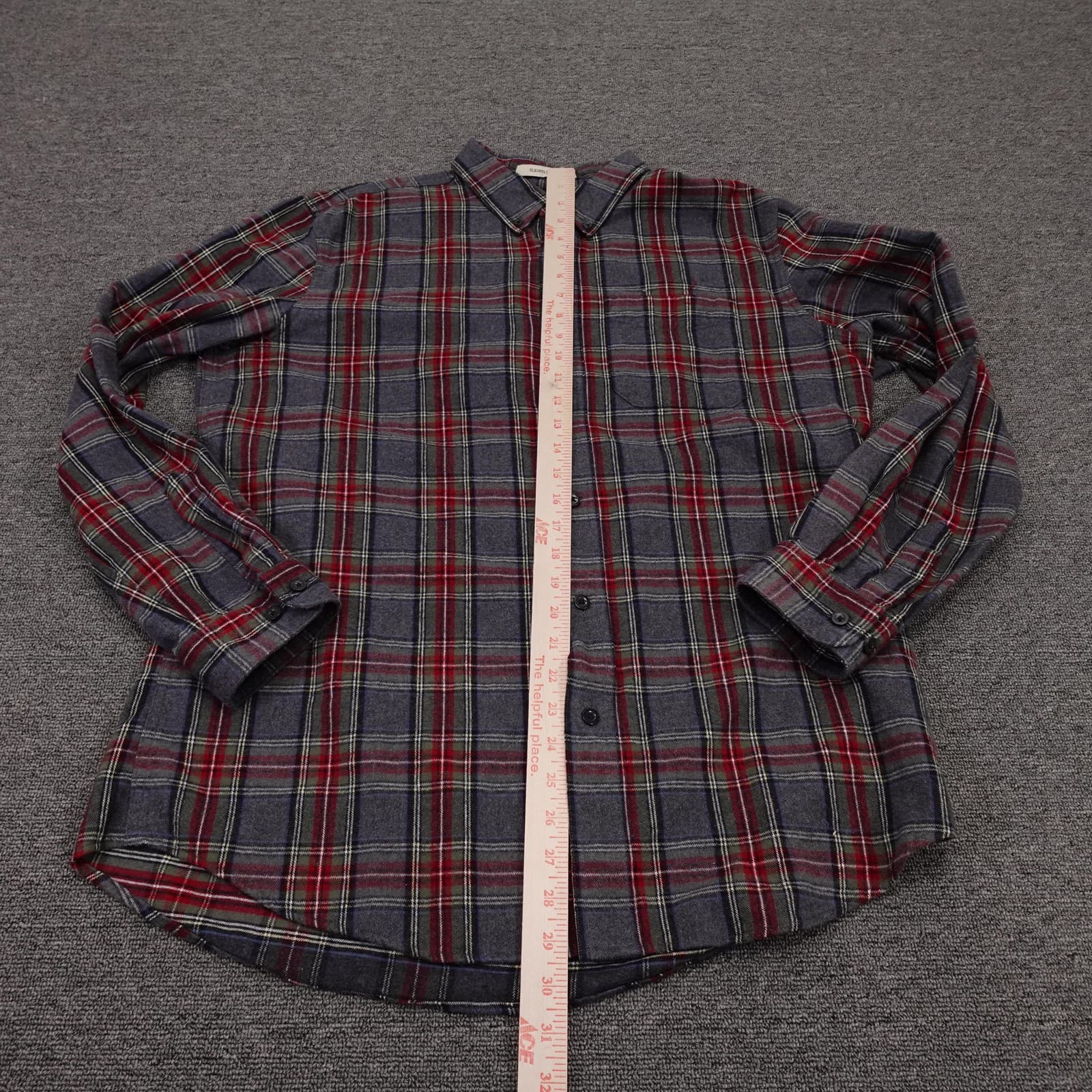 L.L.Bean Shirt Mens Large Gray Plaid Flannel Long Sleeve Button Up Casual - Thumbnail 5