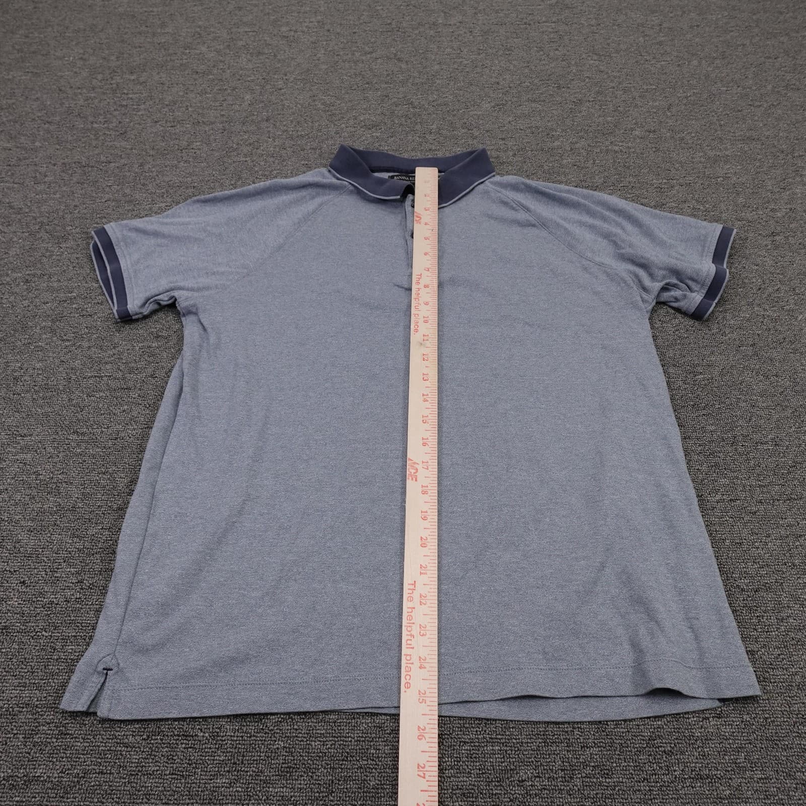 Banana Republic Polo Shirt Mens Large Blue Luxury Touch Performance Cotton - Thumbnail 5