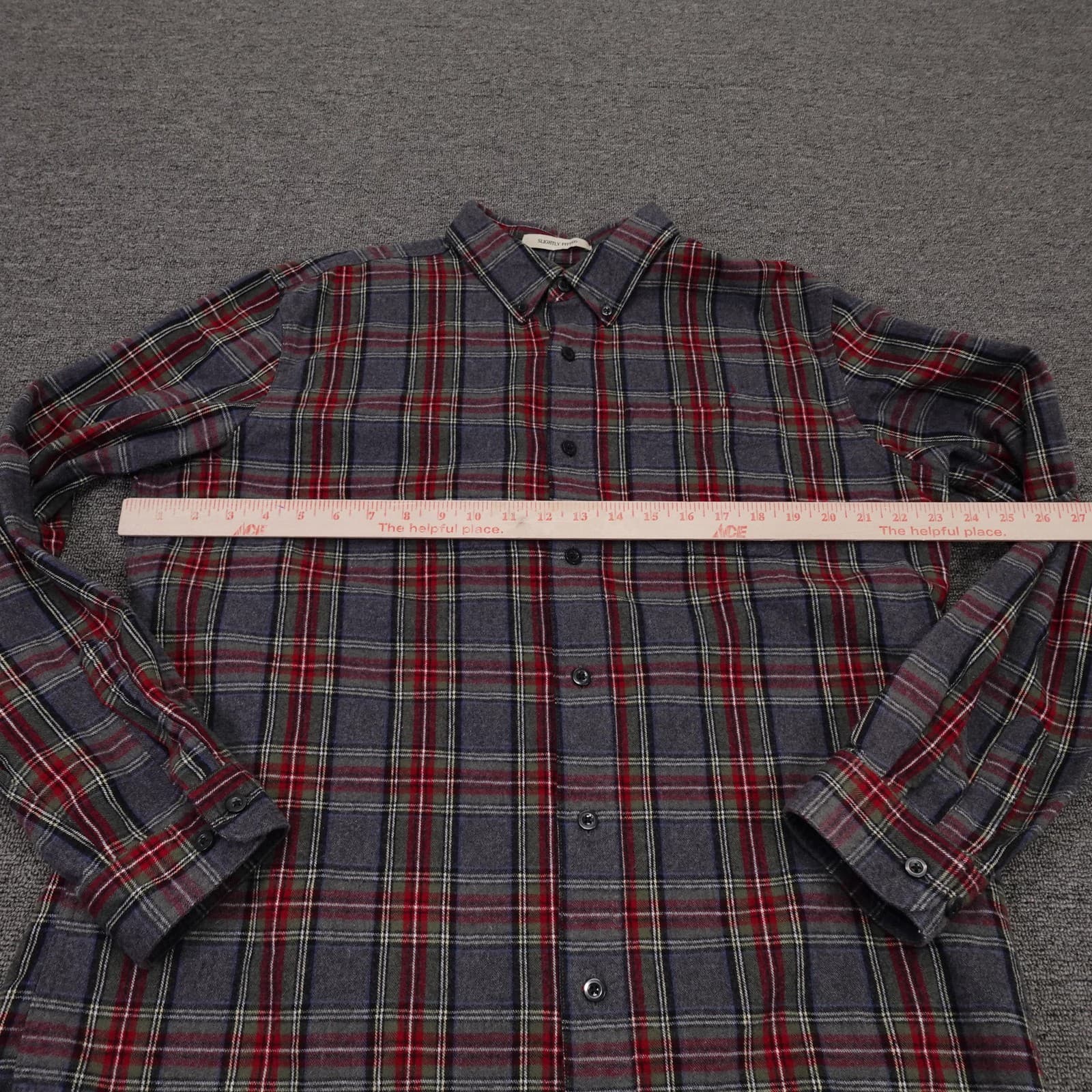 L.L.Bean Shirt Mens Large Gray Plaid Flannel Long Sleeve Button Up Casual - Thumbnail 4