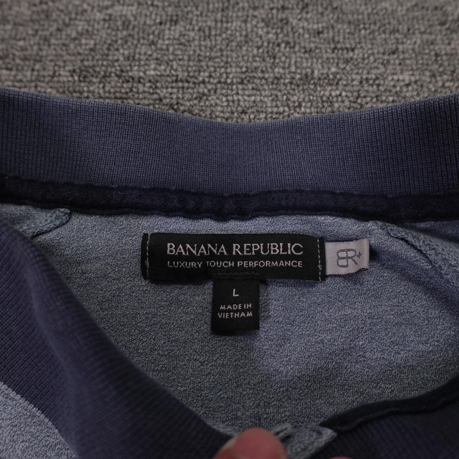 Banana Republic Polo Shirt Mens Large Blue Luxury Touch Performance Cotton - Thumbnail 3