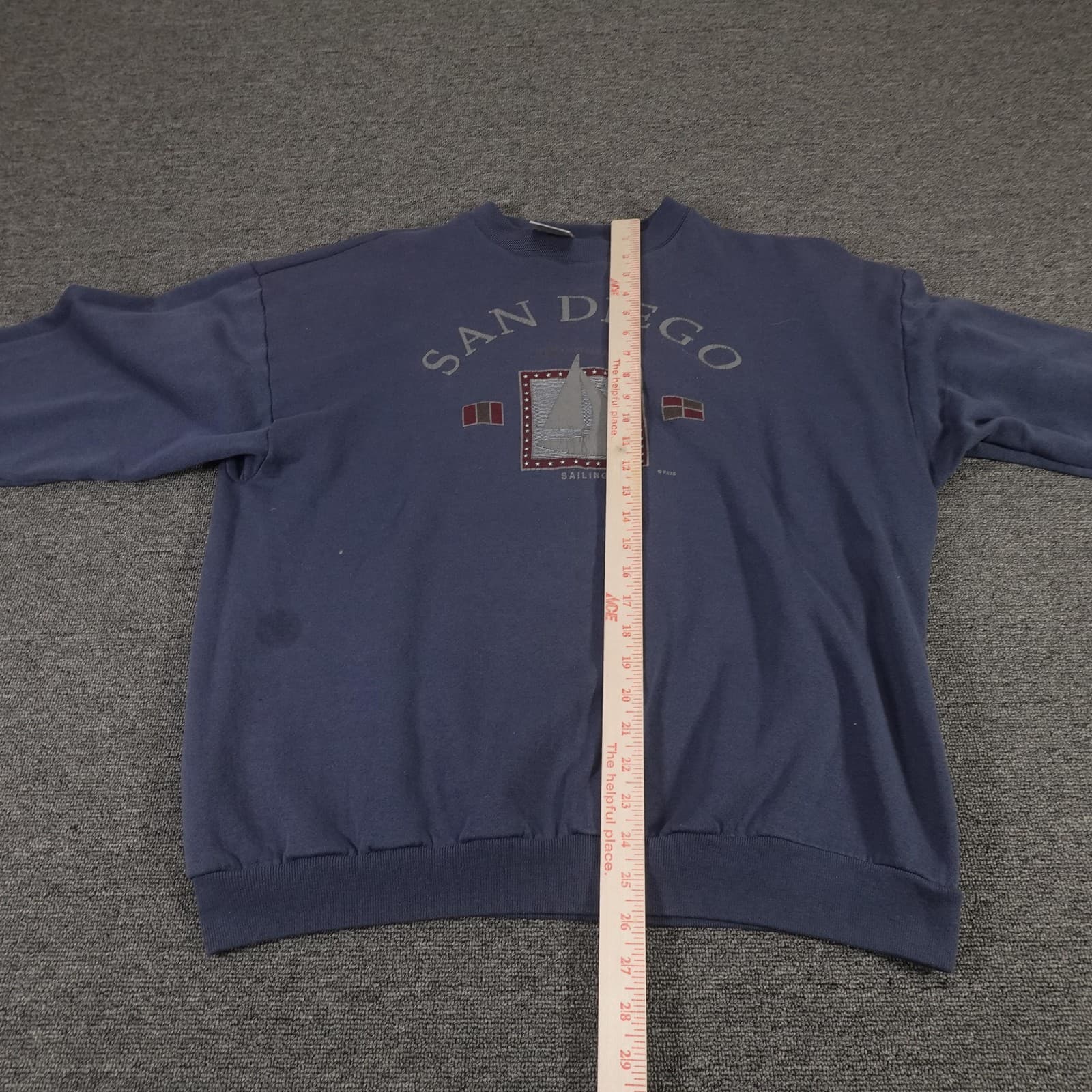 Vintage Tultex Sweatshirt Mens XL Blue San Diego Sailboat Graphic USA Crewneck - Thumbnail 8
