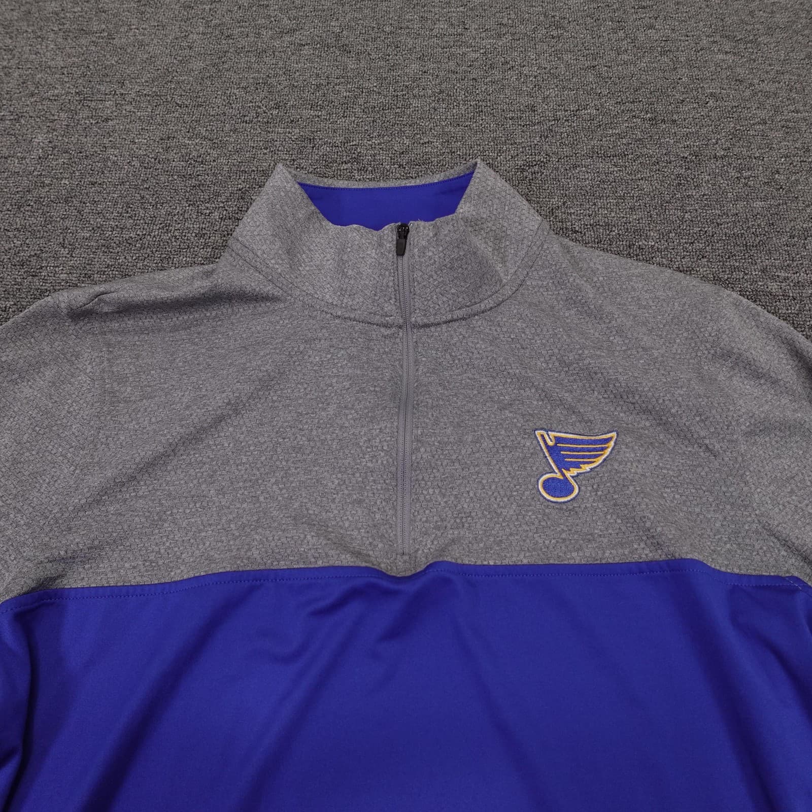 St Louis Blues Shirt Mens Large Blue NHL Hockey Under Armour 1/4 Zip Pullover - Thumbnail 2