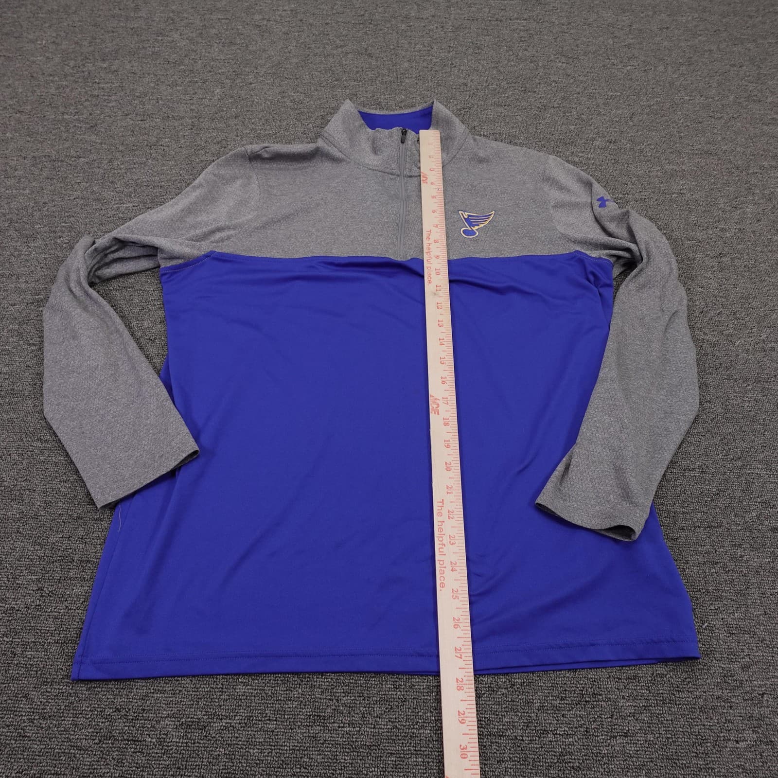St Louis Blues Shirt Mens Large Blue NHL Hockey Under Armour 1/4 Zip Pullover - Thumbnail 5