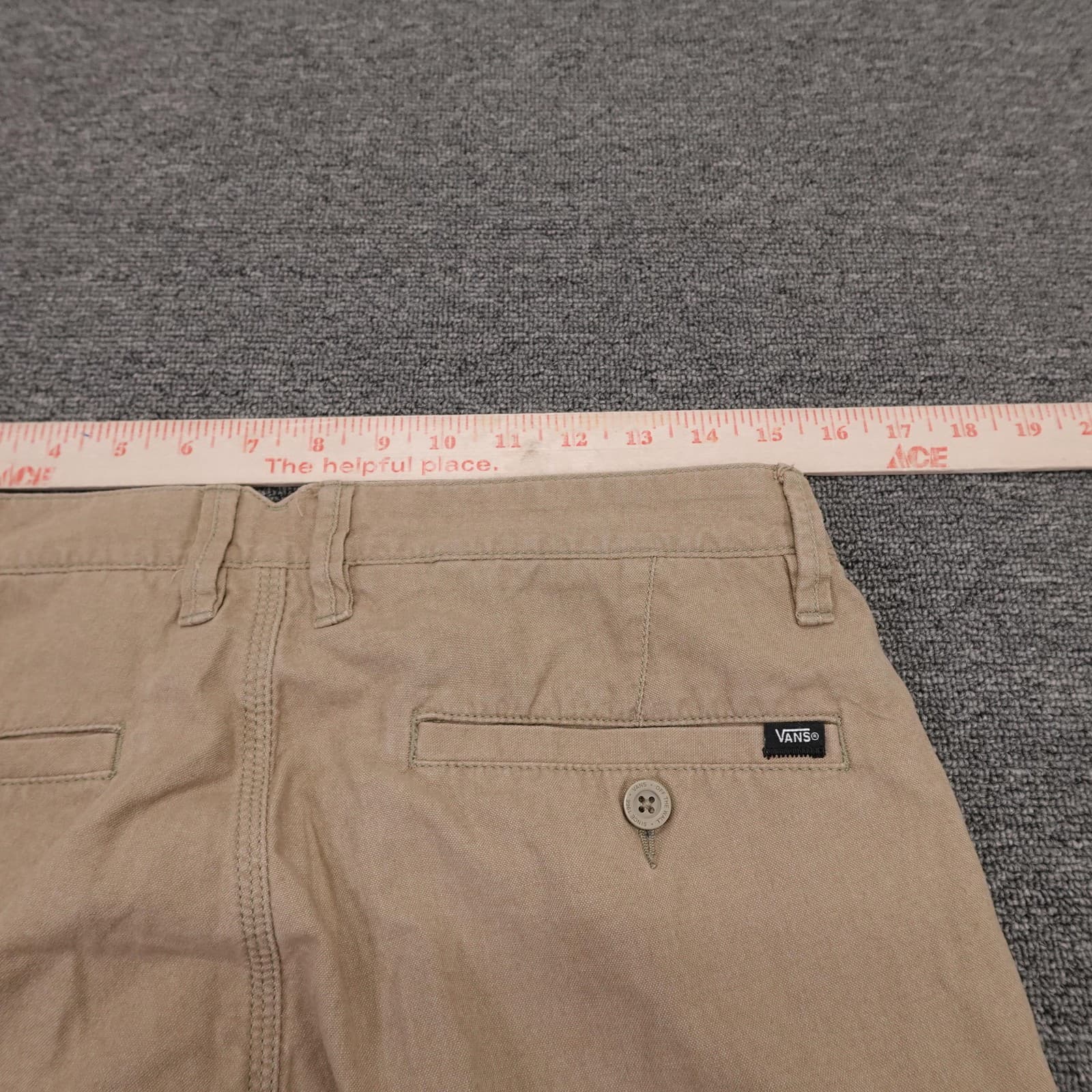 Vans Shorts Mens 30 Beige Chino Canvas 11 Inseam Skate Casual Summer Streetwear - Thumbnail 4