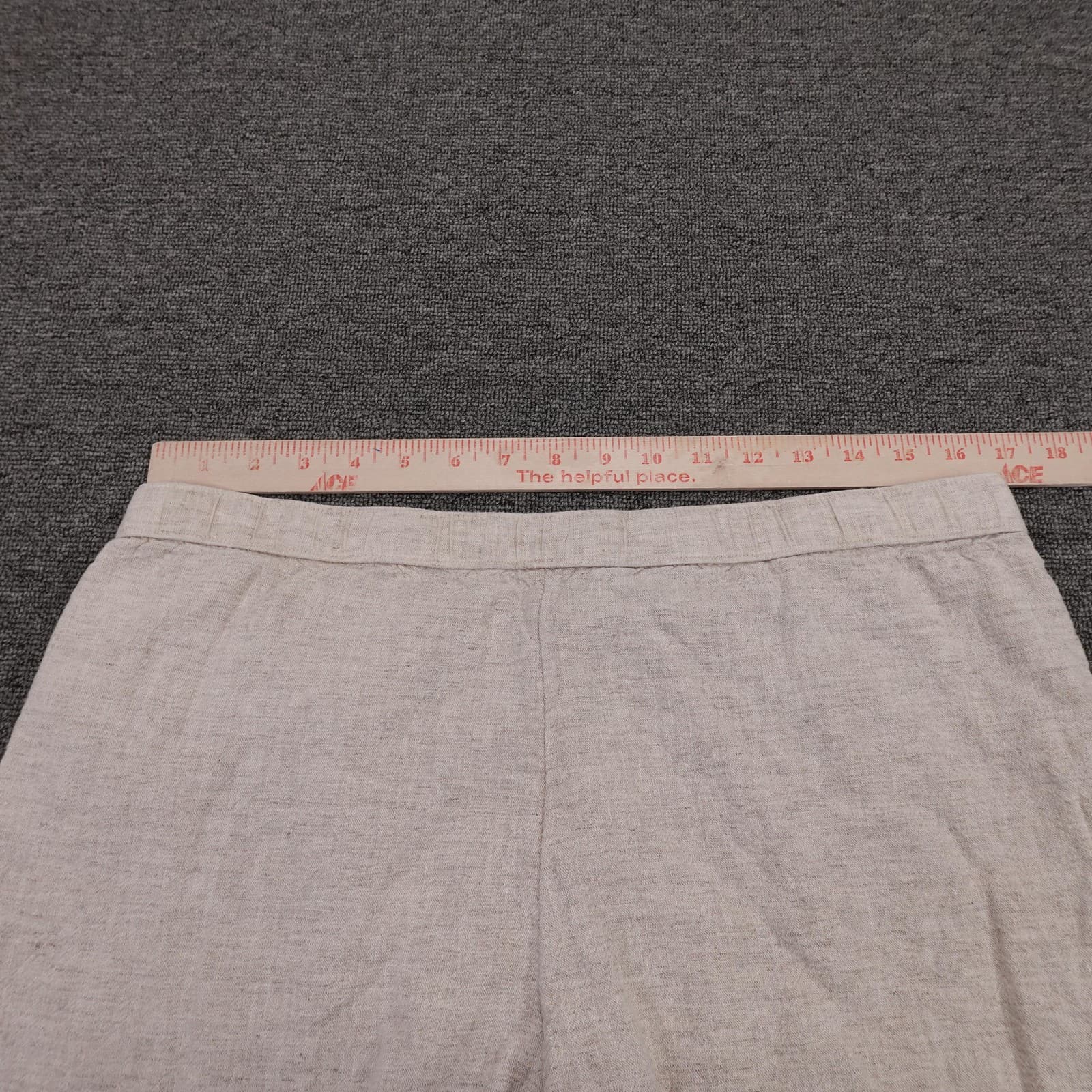 Abercrombie & Fitch Sweat Shorts Womens L Petite Beige Linen Lined Drawstring - Thumbnail 5