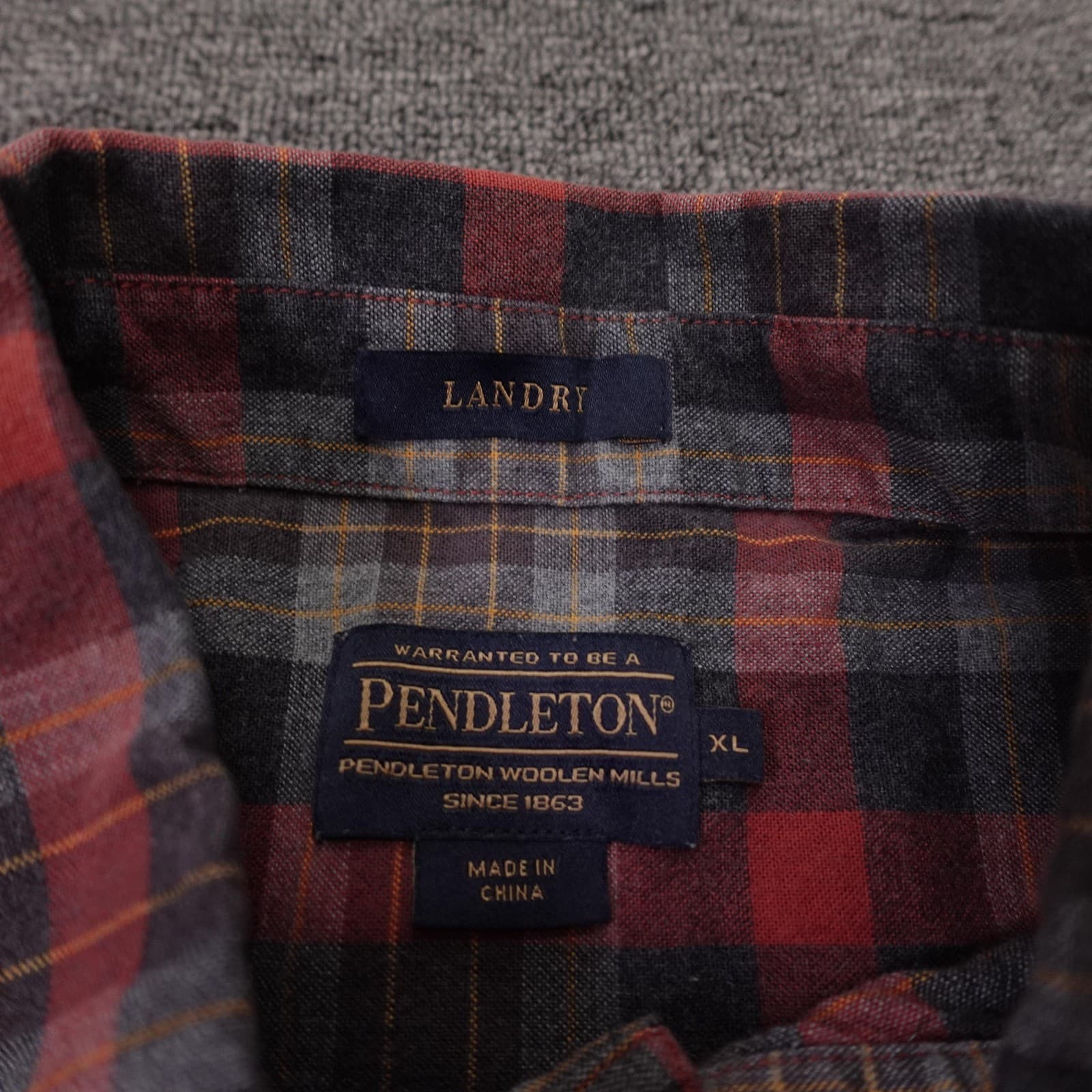 Pendleton Shirt Mens XL Red Plaid Flannel Long Sleeve Button Up Casual Fall - Thumbnail 5